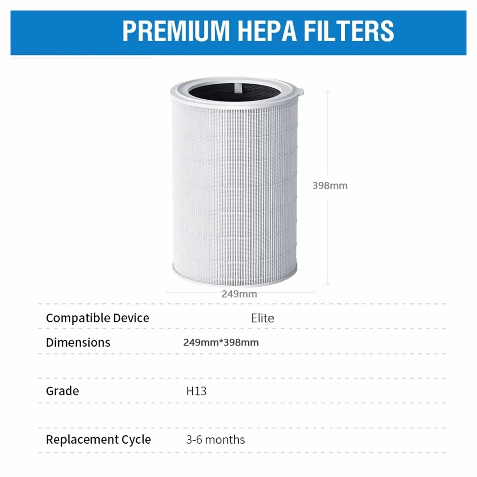 Kompatibel Mit Xiaomi, Carbon Filter Elite Y-600 Luftreiniger(White)