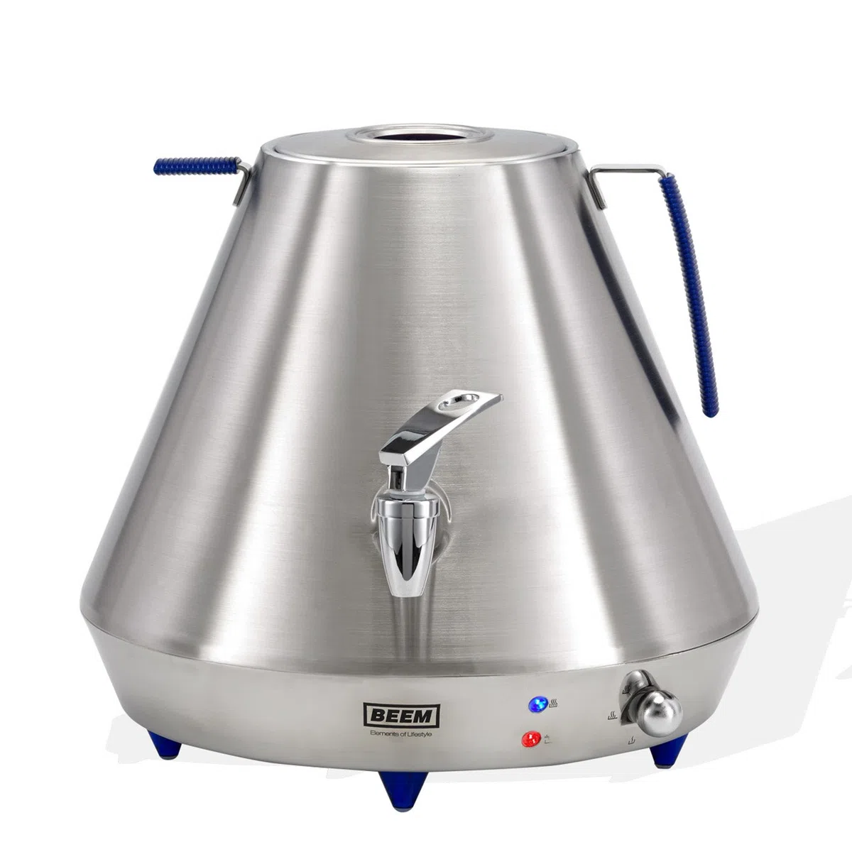 BEEM Germany Pyramid A10, 10.0 Liter Samowar, Edelstahl/Blau