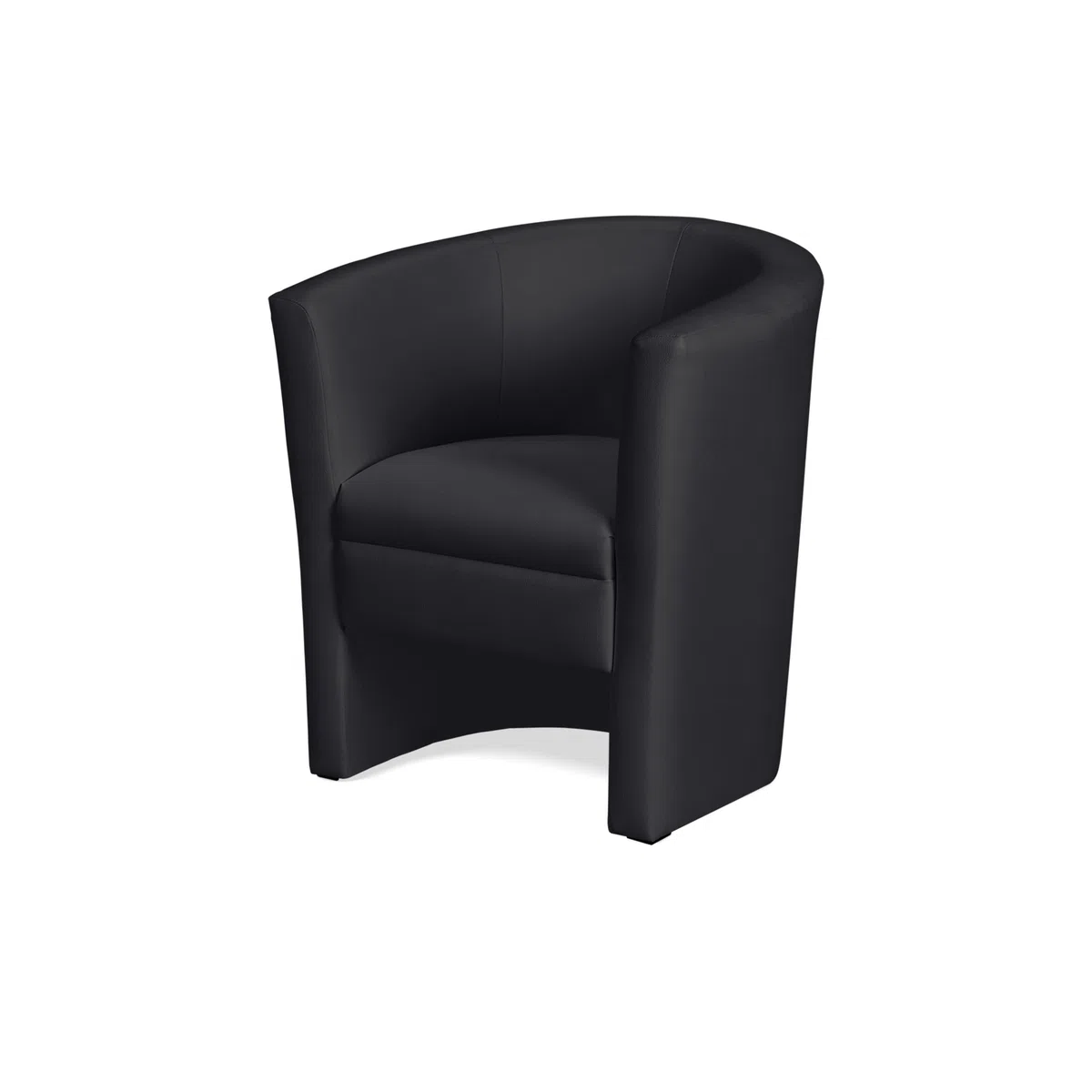KHG Cocktailsessel Schwarz - Kunstleder, 73x78x60 cm, Sitzhöhe 42cm, Sitzbreite 46cm, Schaumpolsterung, Schlichtes & Zeitloses Design, ideal für Wohnzimmer, Leseecke, Gästezimmer, Bürosessel
