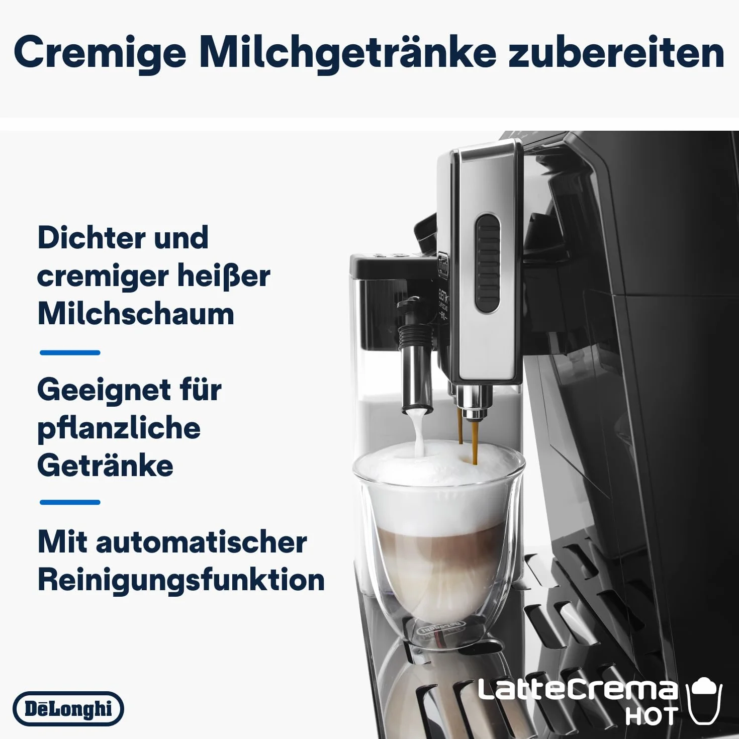 De'Longhi Eletta Evo ECAM 46.860.B Kaffeevollautomat mit LatteCrema Milchsystem, Cappuccino und Espresso auf Knopfdruck, LCD Display und Sensor-Touch-Tasten, schwarz