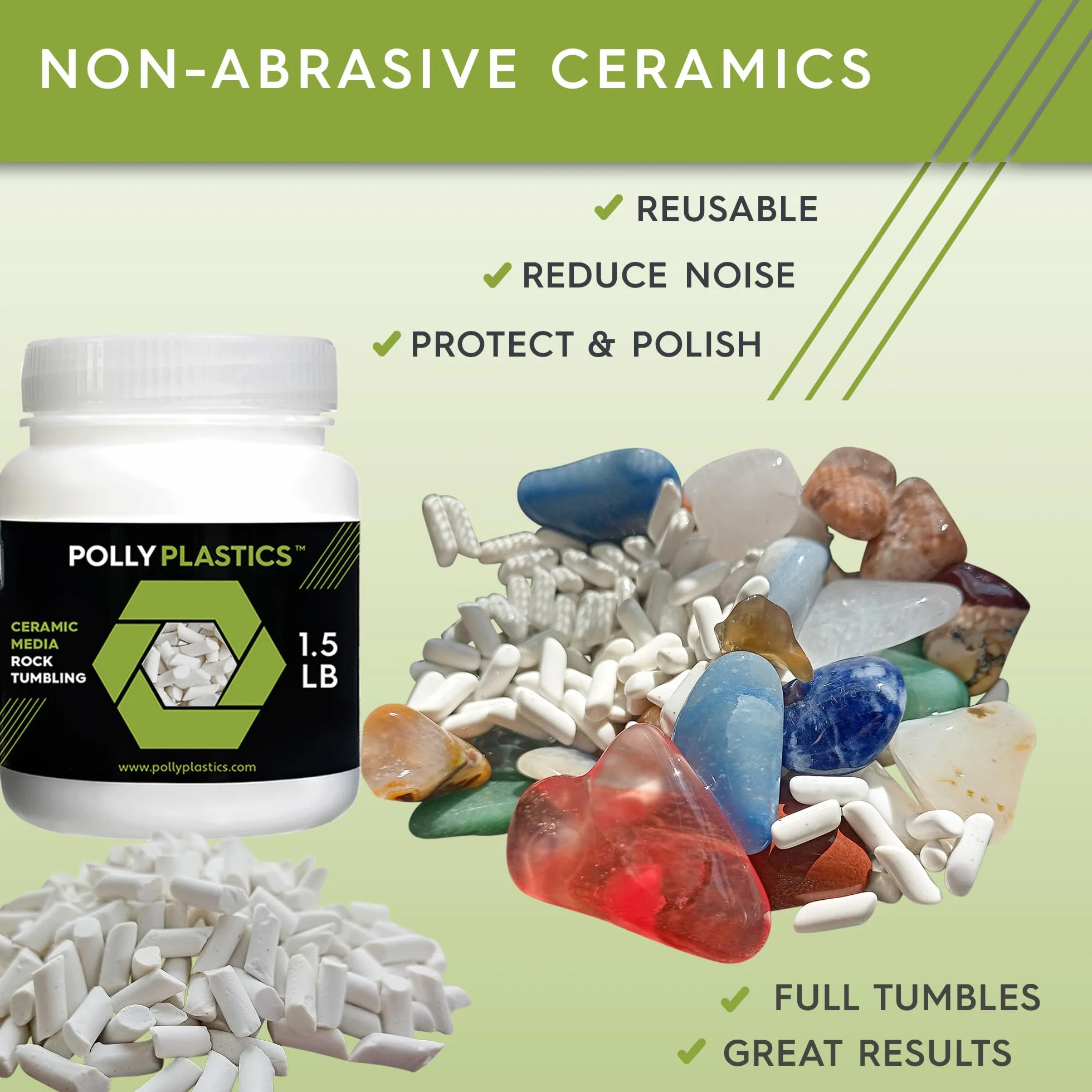 Polly Plastics Steinpolier-Kies und Keramikfüller (Gesamtgewicht 2 kg)