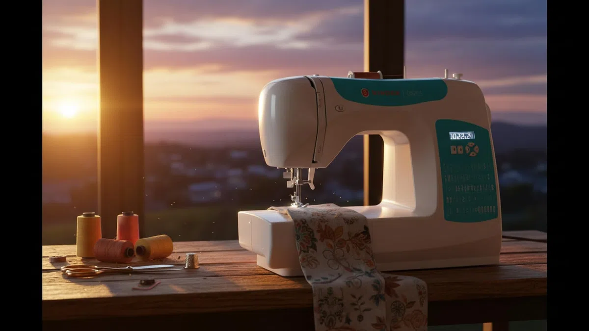 Singer C5205 Nähmaschine, weiß/blau