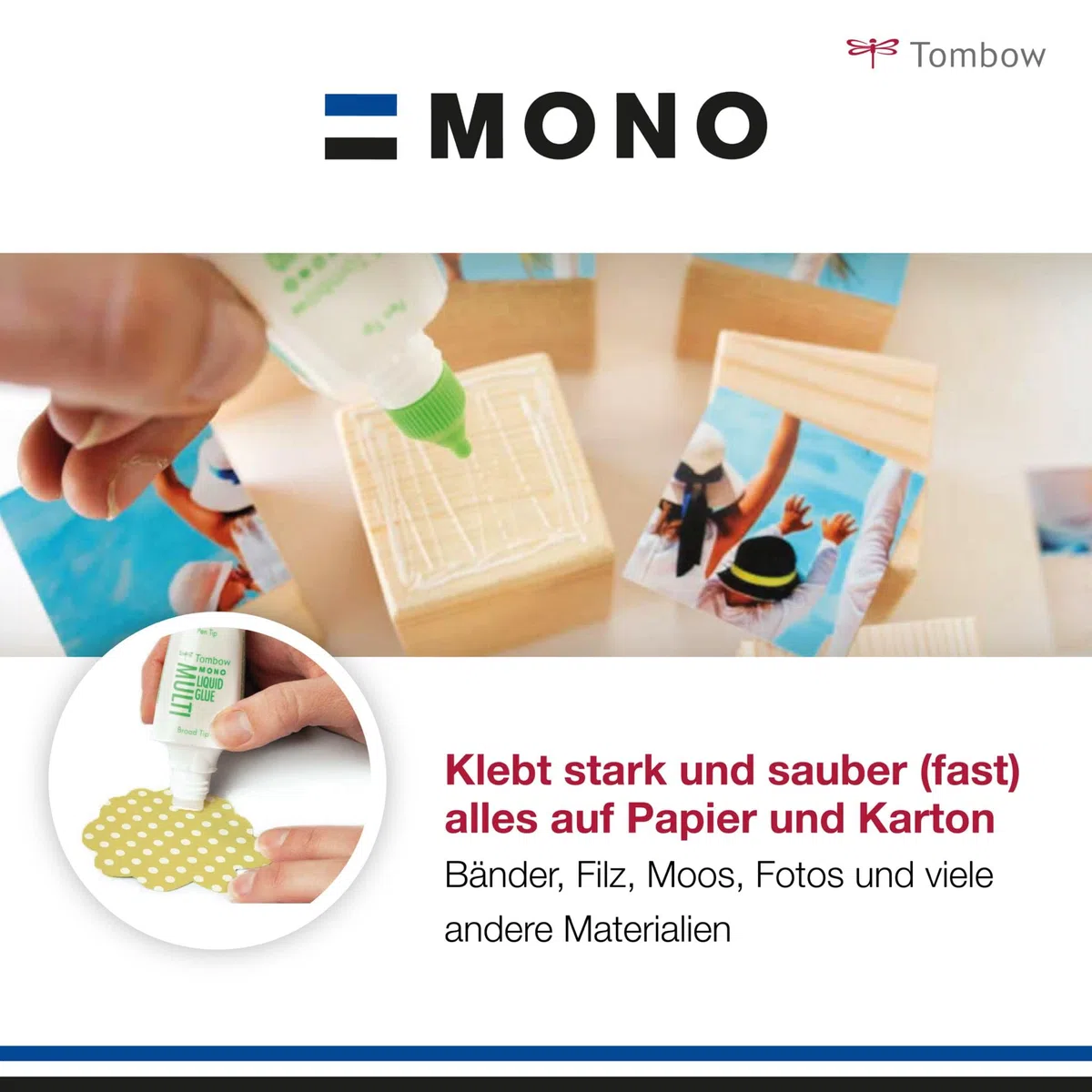 Tombow PT-MTC-10P Flüssigkleber Multi Talent mit zwei Spitzen, 10er-Pack