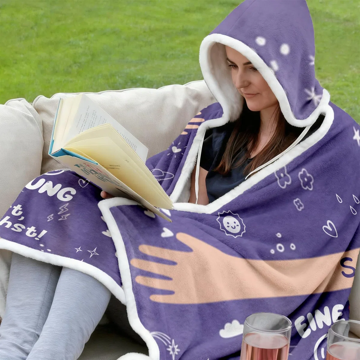 Geschenk für Frauen, Umarmung Decke mit ärmeln Geburtstagsgeschenk für Frauen, Beste Freundin Geschenke, Geschenk für Beste Freundin Schwester Mama Oma zum Weihnachten Geburtstag