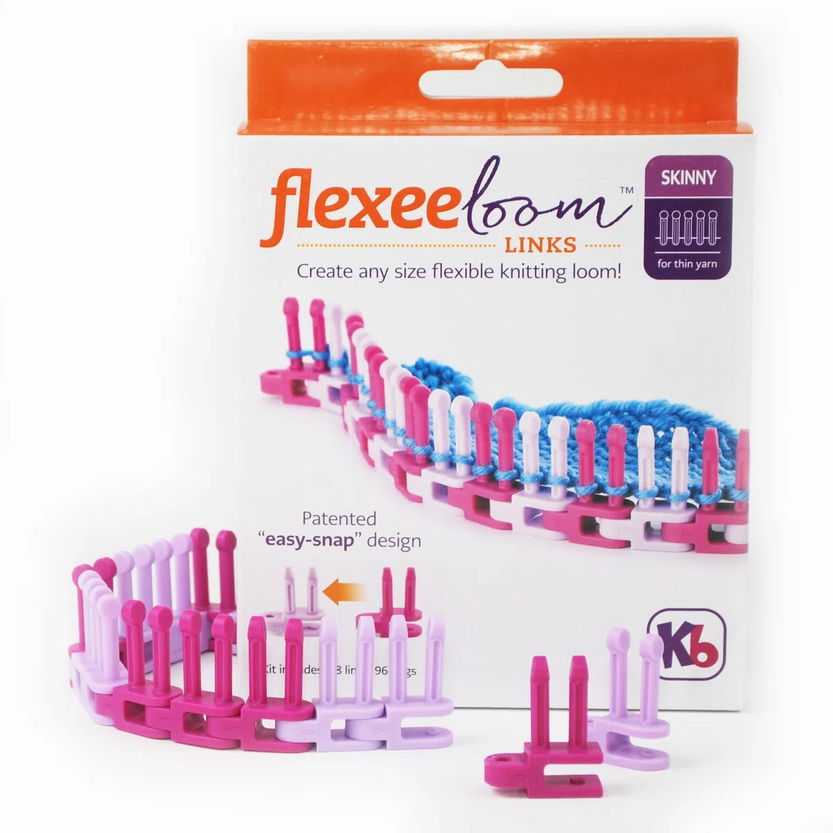 Echtes Strickbrett Flexee Loom Links Feines Garn, Klein, Dünne Spurbreite, 48 Stück