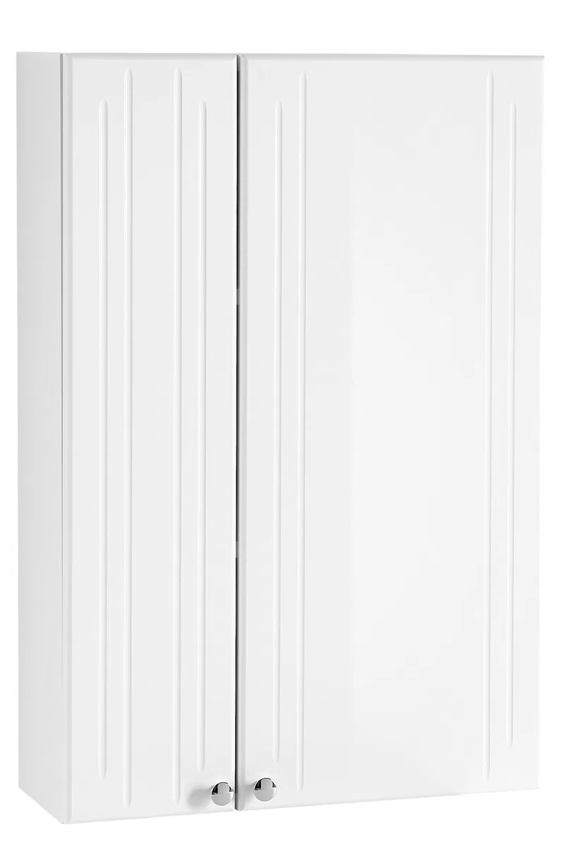 Pelipal Badezimmer Hängeschrank Quickset 955 in Weiß Hochglanz, 50 cm breit | Bad Wandschrank mit 2 Türen und 2 Einlegeböden