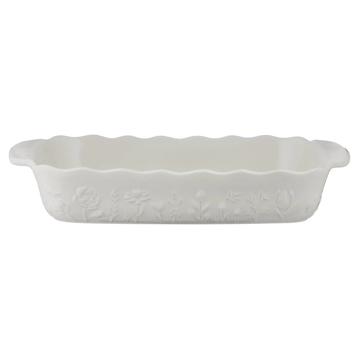 Mason Cash In The Meadow Große rechteckige Backform, Creme | 2,8 l, floral geprägtes Steingut, ofenfeste Auflaufform zum Backen, Braten und Servieren, 33 x 23 cm