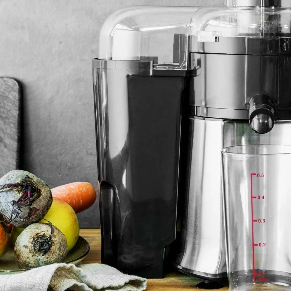 GASTROBACK #40117 Vital Juicer Pro - Praktischer Entsafter, XL- Einfüllschacht (Ø 75 mm), 700 Watt Motor, Tresterbehälter, Silber, Silberfarben