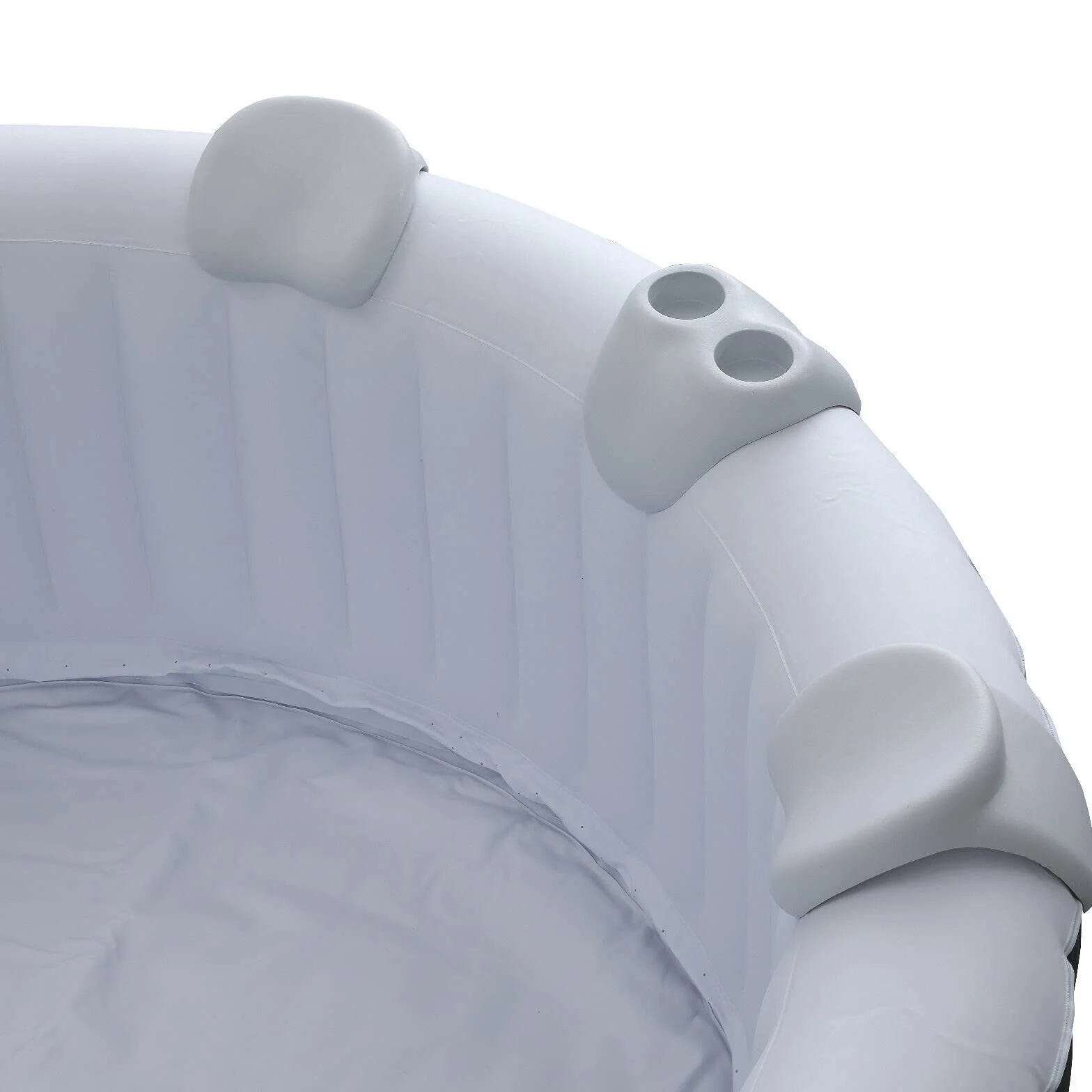 Arebos Komfort-Set 2 Nackenkissen + Getränkehalter für Whirlpool | weiß | 100% wasserdicht | ergonomisch geformt | PU Schaum
