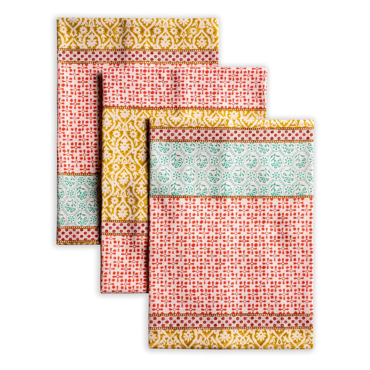 Maison d' Hermine Provence 100% Baumwolle Set von 3 Mehrzweck-Küchentuch Weiche, saugfähige Geschirrtücher | Geschirrtücher | Barhandtücher | Frühling/Sommer (50 cm X 70 cm)