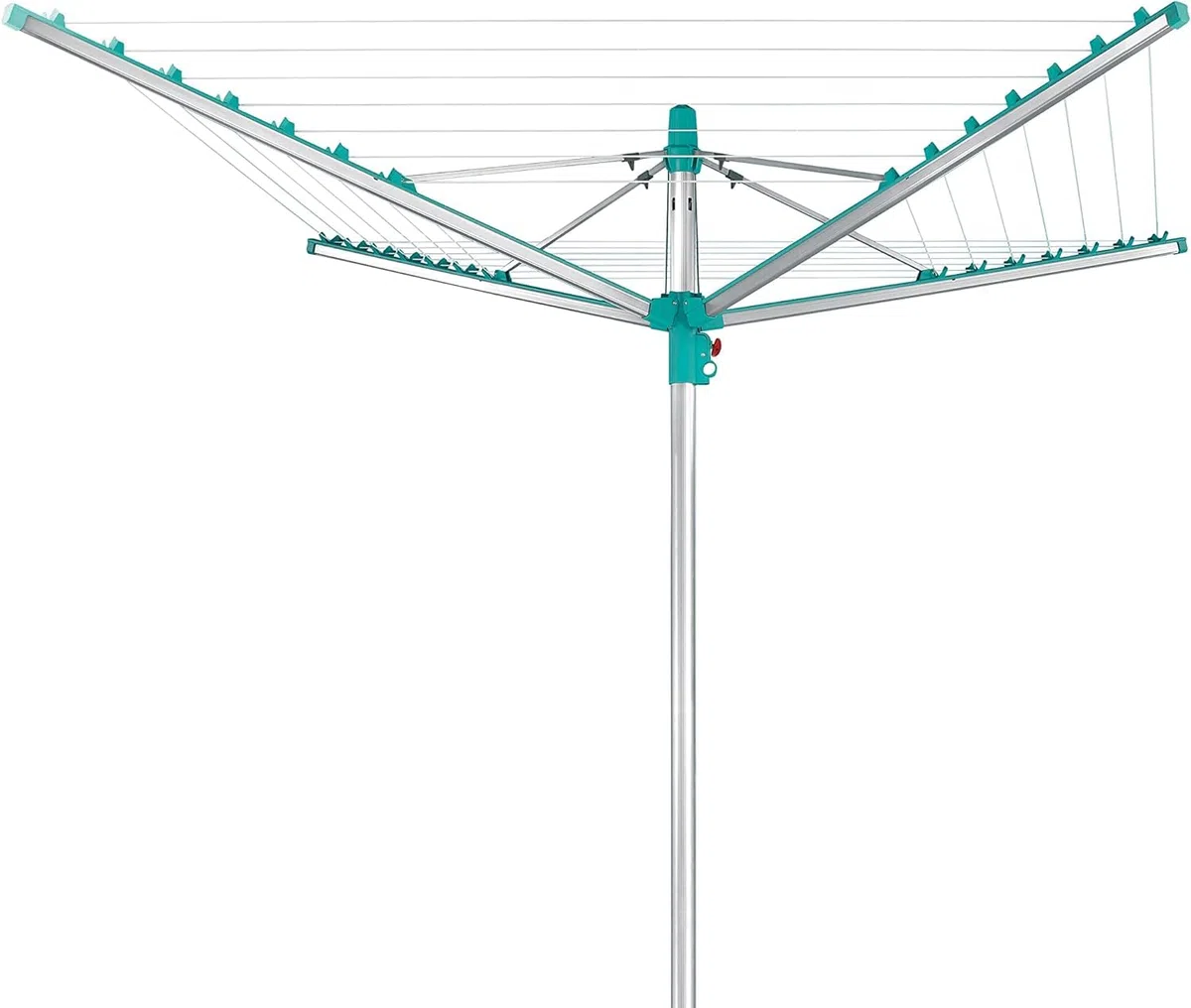 Leifheit Linomatic 400 Easy Wäschespinne, 40 m Wäscheleine, inkl. Bodenhülse