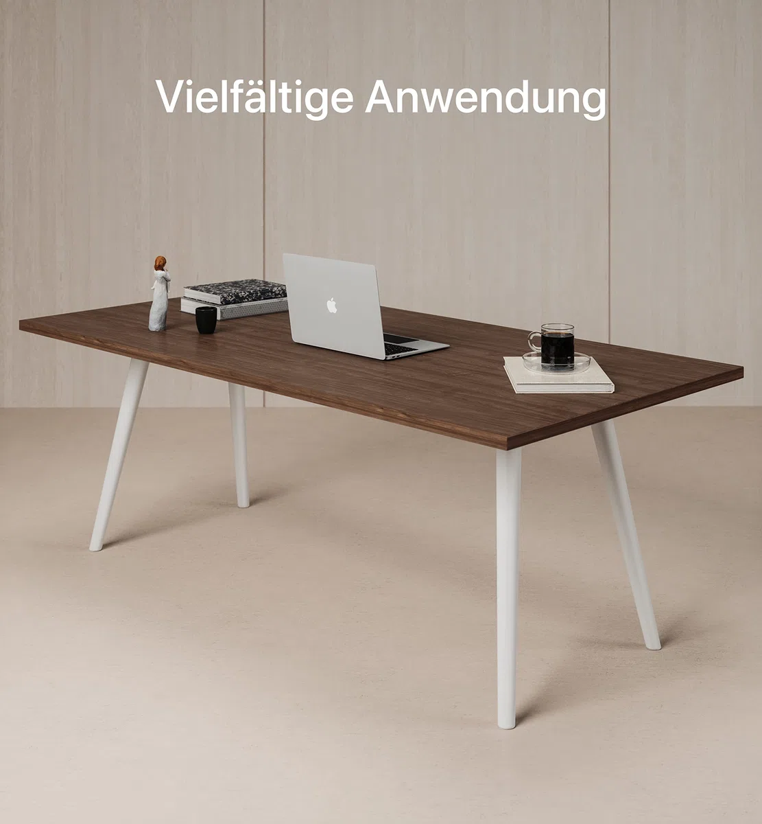 Desktronic Tischplatte 180x80 cm Schreibtischplatte – Perfekt für höhenverstellbare Schreibtische, Esstische und mehr – Made in Europe – 25 mm stabile Tischplatte langlebig (Nussbaum)