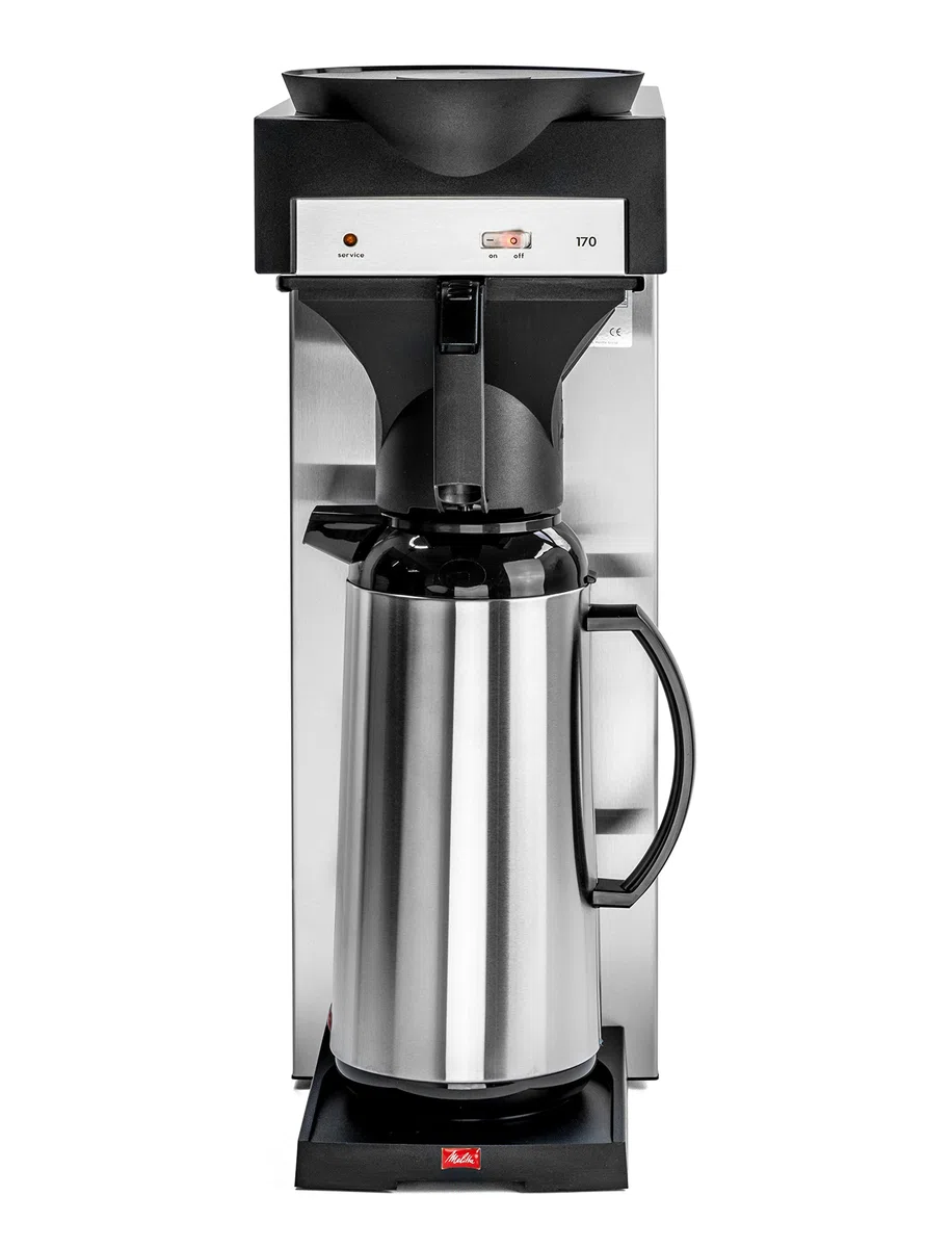 Melitta 20347 Filterkaffeemaschine für Isolierkannen, 170 MT, 2,2l, Edelstahl/Schwarz