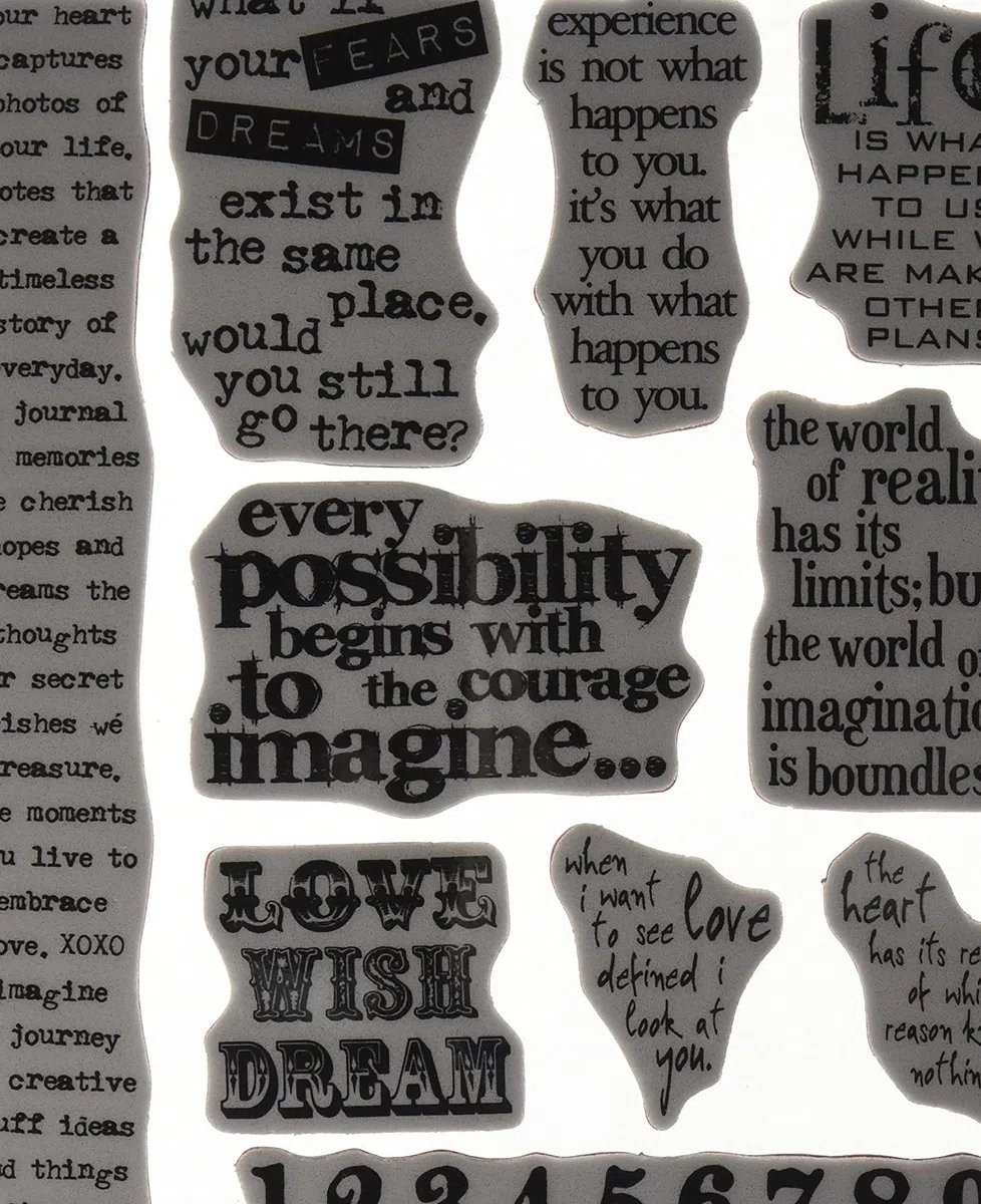 Stampers Anonymous Tim Holtz Haftstempel 17,8 x 22,7 cm, Stuff 2 Say