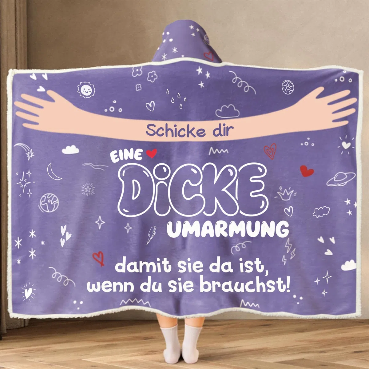 Geschenk für Frauen, Umarmung Decke mit ärmeln Geburtstagsgeschenk für Frauen, Beste Freundin Geschenke, Geschenk für Beste Freundin Schwester Mama Oma zum Weihnachten Geburtstag