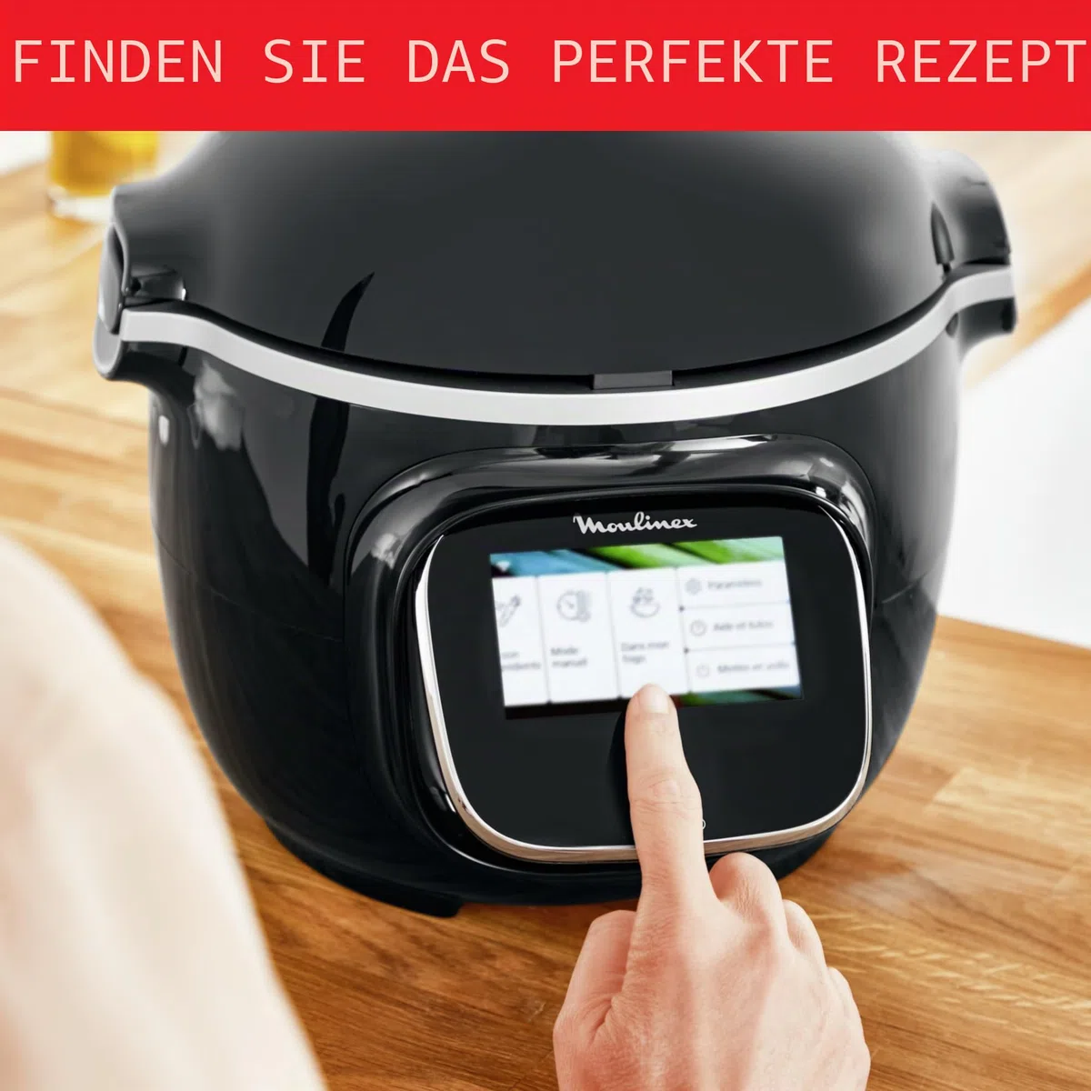 Moulinex Cookeo Touch Wifi Intelligenter Multikocher Hochdruck + Kuchenform 18 cm, 6 l, Touchscreen, 250 integrierte Rezepte, Moulinex YY5297FB App