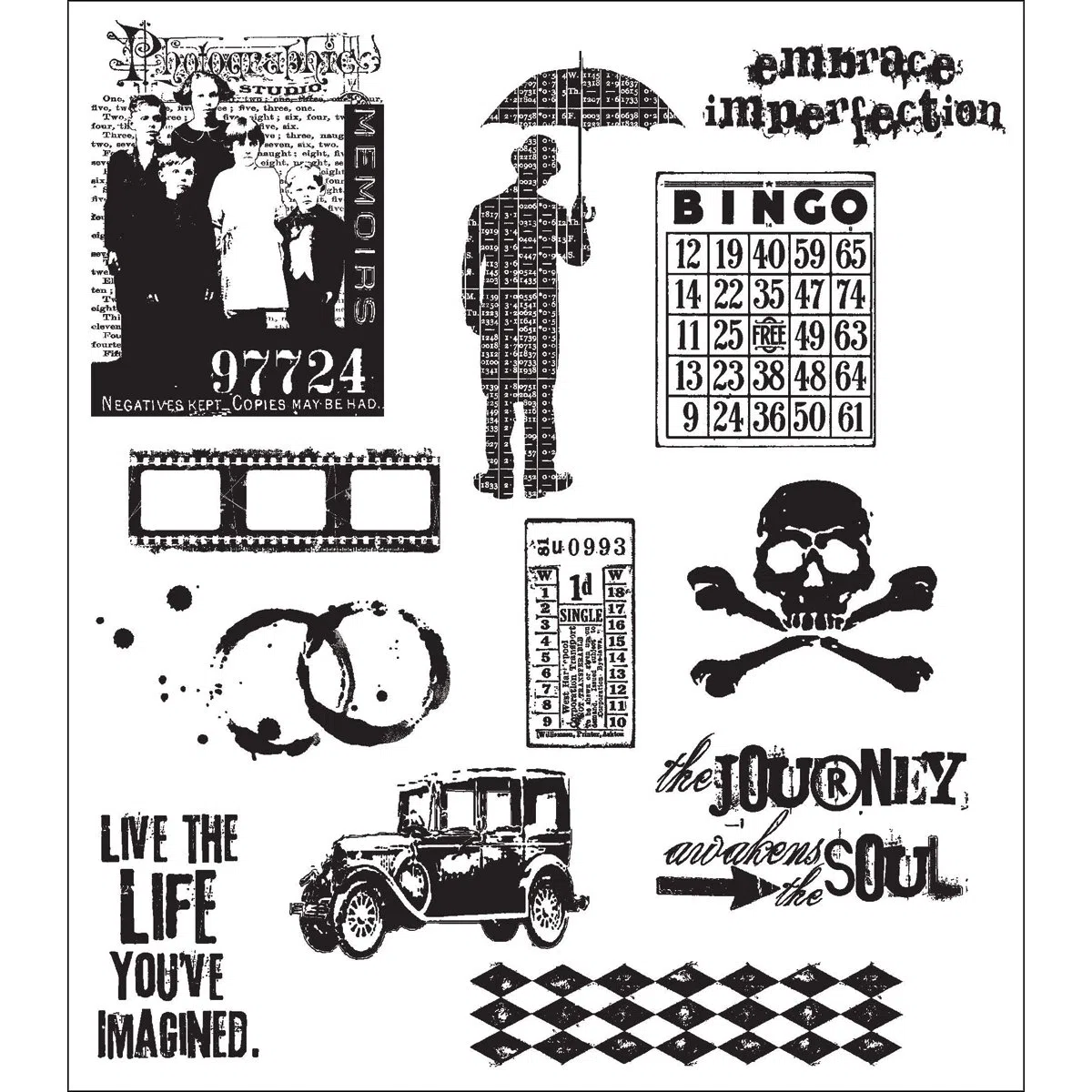 Stempel Anonymous Tim Holtz selbst Briefmarken Bluetooth X 8.5-inchmini Muse