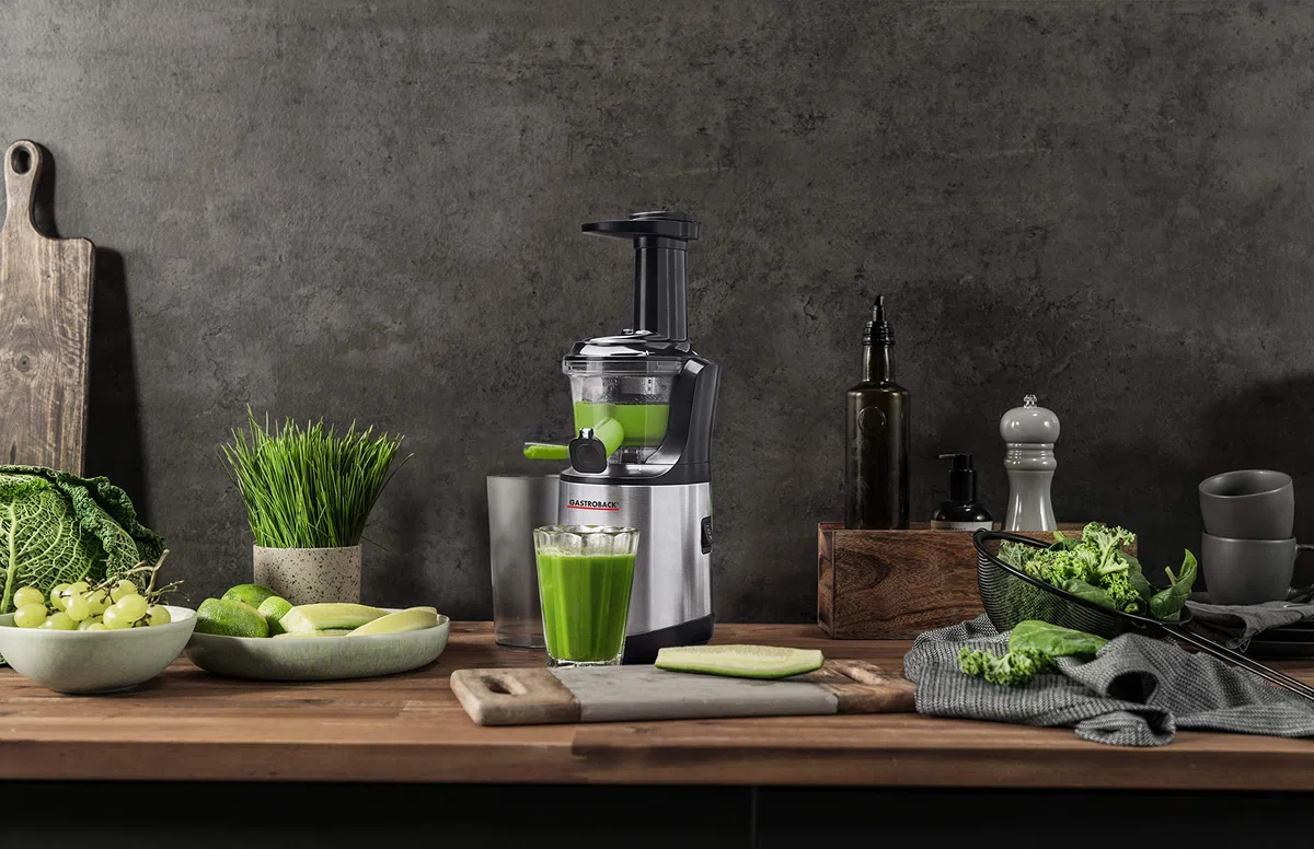 GASTROBACK Slow Juicer Advanced Vital, Schwarz, Silber