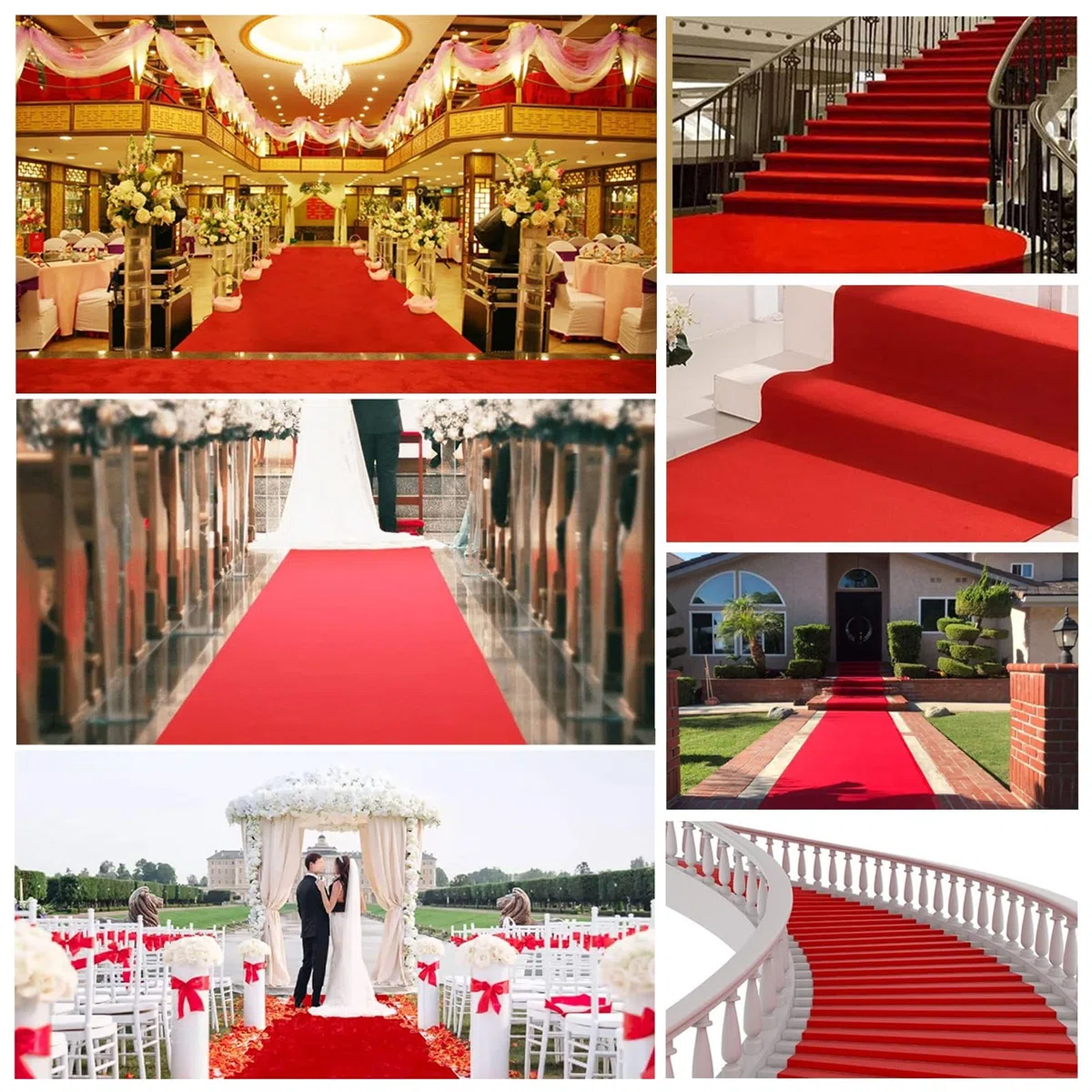 10M 20M 30M Gangläufer-Teppich für Hochzeit, Event-Zeremonie, Gehweg-Teppich, verschleißfester 2-mm-Polyester, roter Läufer, Runway-Teppich, Dekoration, Hochzeit, Kirchenparty, zuschneidbar ( Size : 1
