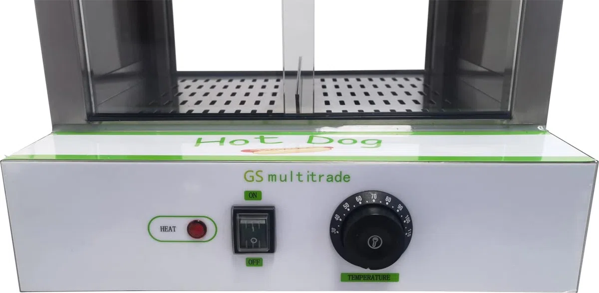 Hotdog Steamer Warmhaltegerät für ca. 200 Würstchen und 50 Brötchen mit Ablassventil 2000 Watt