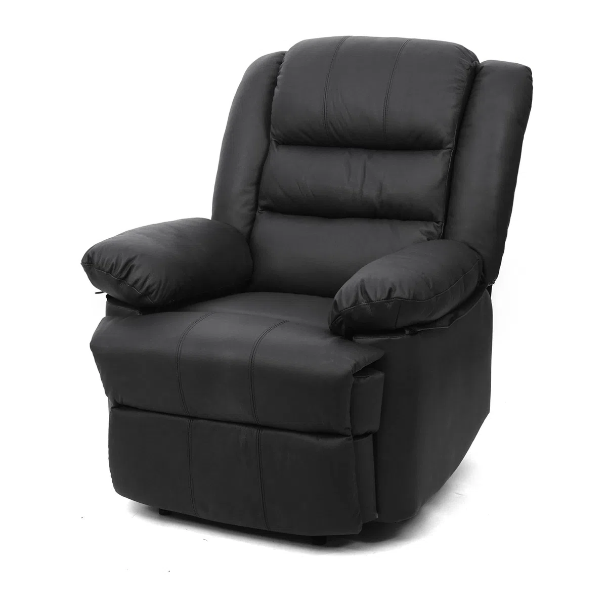 Mendler Fernsehsessel HWC-G15AM, Relaxsessel Liege Sessel, Leder + Kunstleder 101x87x100cm - schwarz