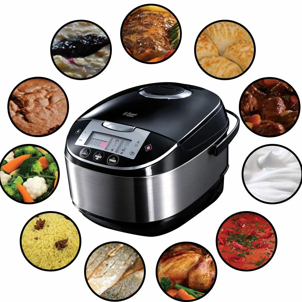 Russell Hobbs Multikocher [11-in-1: Reiskocher, Schongarer, Dampfgarer, Slow Cooker, Backoutomat, Joghurtbereiter etc.] Multicooker (5,0l, digitales Display, Anti-Kondensations-Deckel) 21850-56