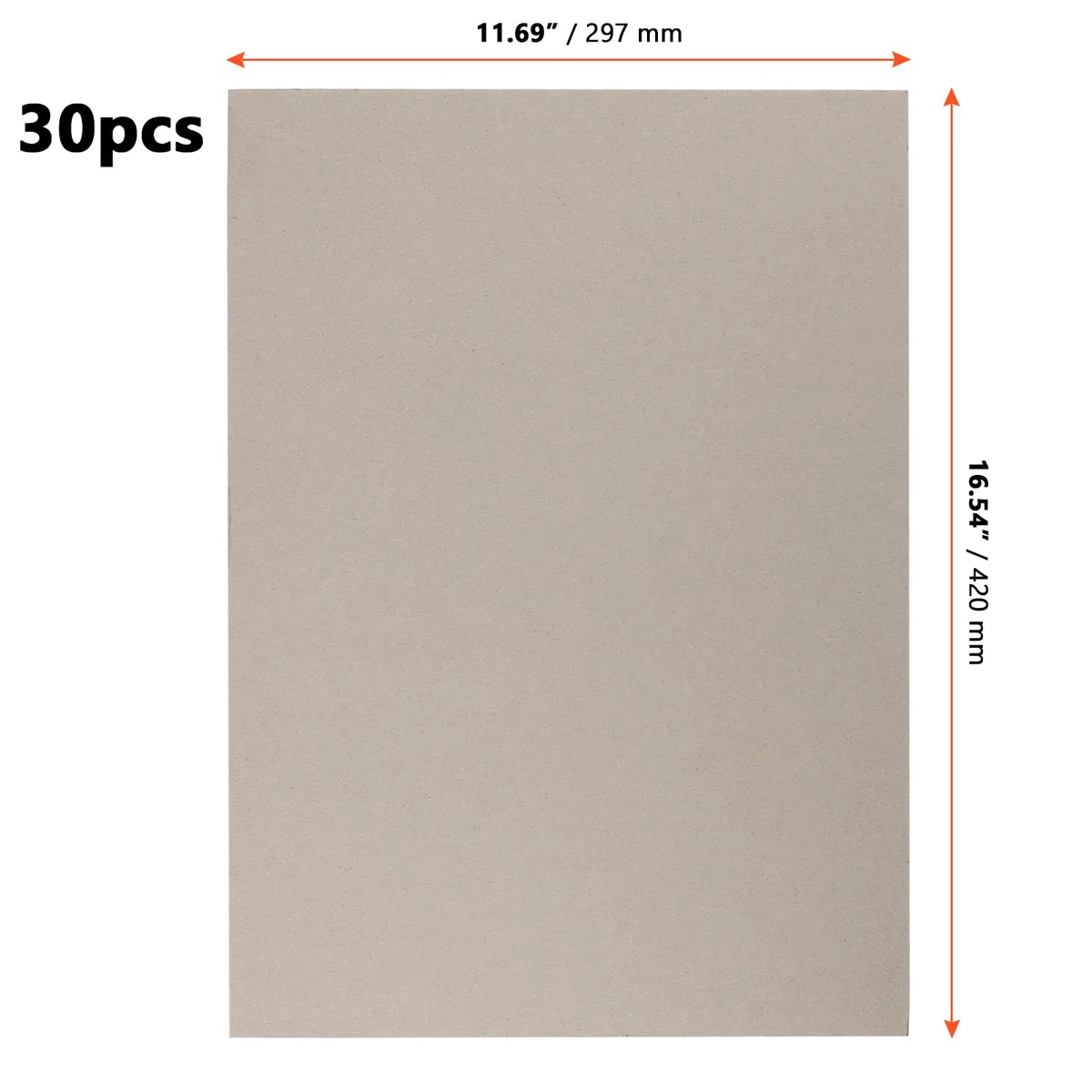 SINJEUN A3 Graupappe 30 Blatt, dicke 2000 Mikron Passepartout-Spanplattenbögen, Kraftrückwand Karton für Modellbau