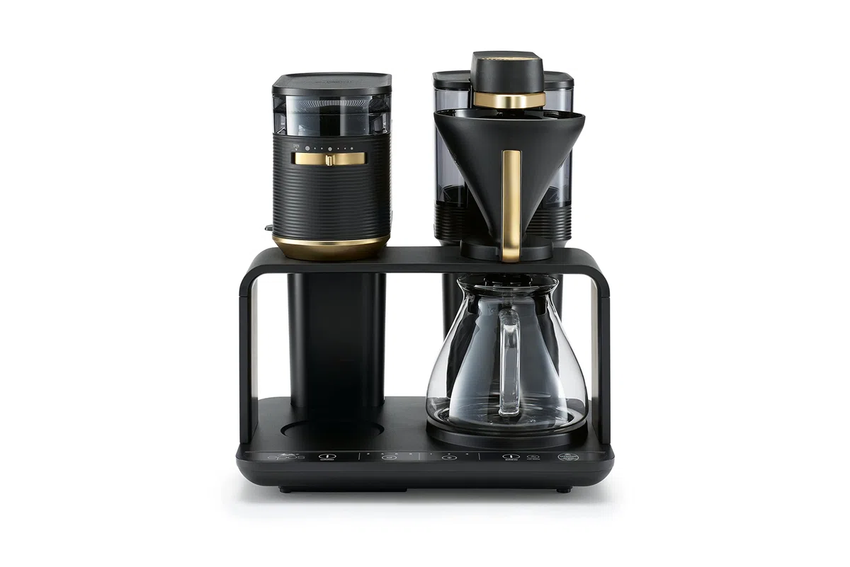 Melitta EPOS Filterkaffeemaschine mit Mahlwerk, schwarz-gold
