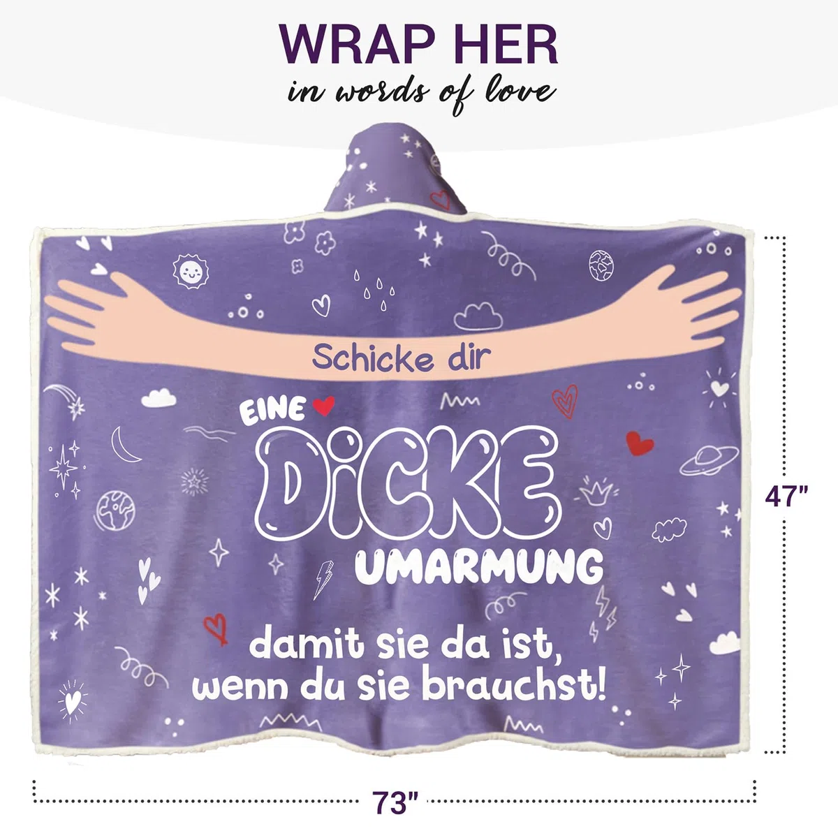 Geschenk für Frauen, Umarmung Decke mit ärmeln Geburtstagsgeschenk für Frauen, Beste Freundin Geschenke, Geschenk für Beste Freundin Schwester Mama Oma zum Weihnachten Geburtstag