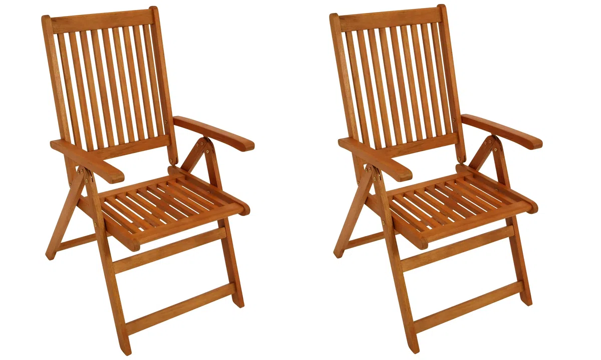 DEGAMO 2X Klappsessel LAGO 8-Fach verstellbar, Eukalyptus geölt, FSC®-Zertifiziert