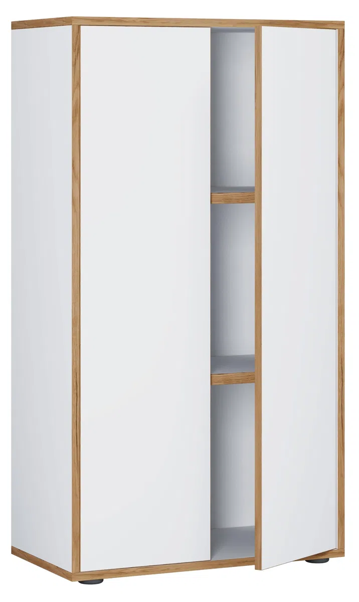 VCM Holz Büroschrank Ordner Aktenschrank Büromöbel Schrank Salia 3-Fach Breite 60 cm Drehtüren