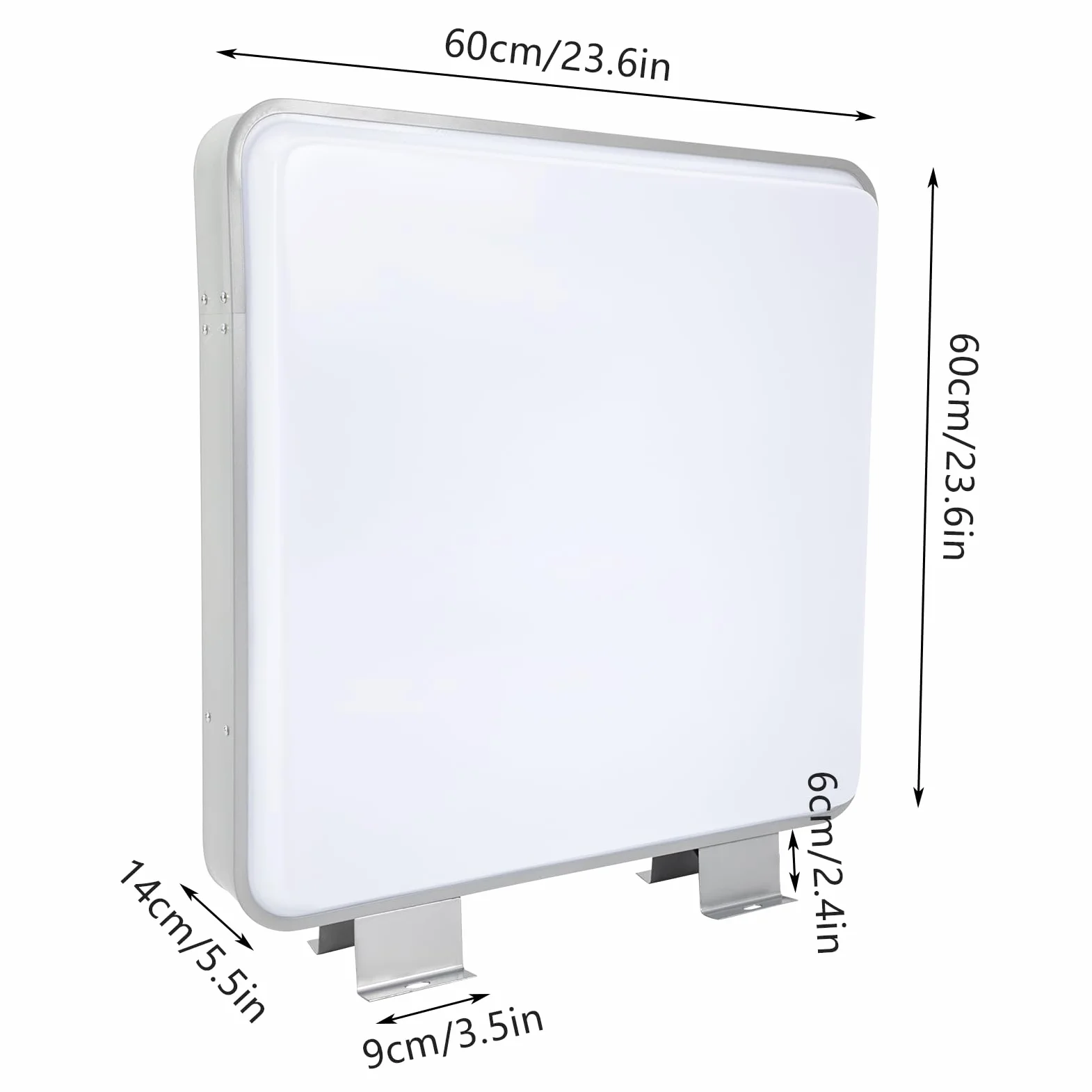 Doppelseitiger LED-Leuchtkasten 60x60cm – 1600lm, IP65 Wasserdicht, 10000K, Lichtwerbung Schild mit Stromanschluss – Lichtbox Werbung für Außenbereich Geschäft Laden Wandmontage