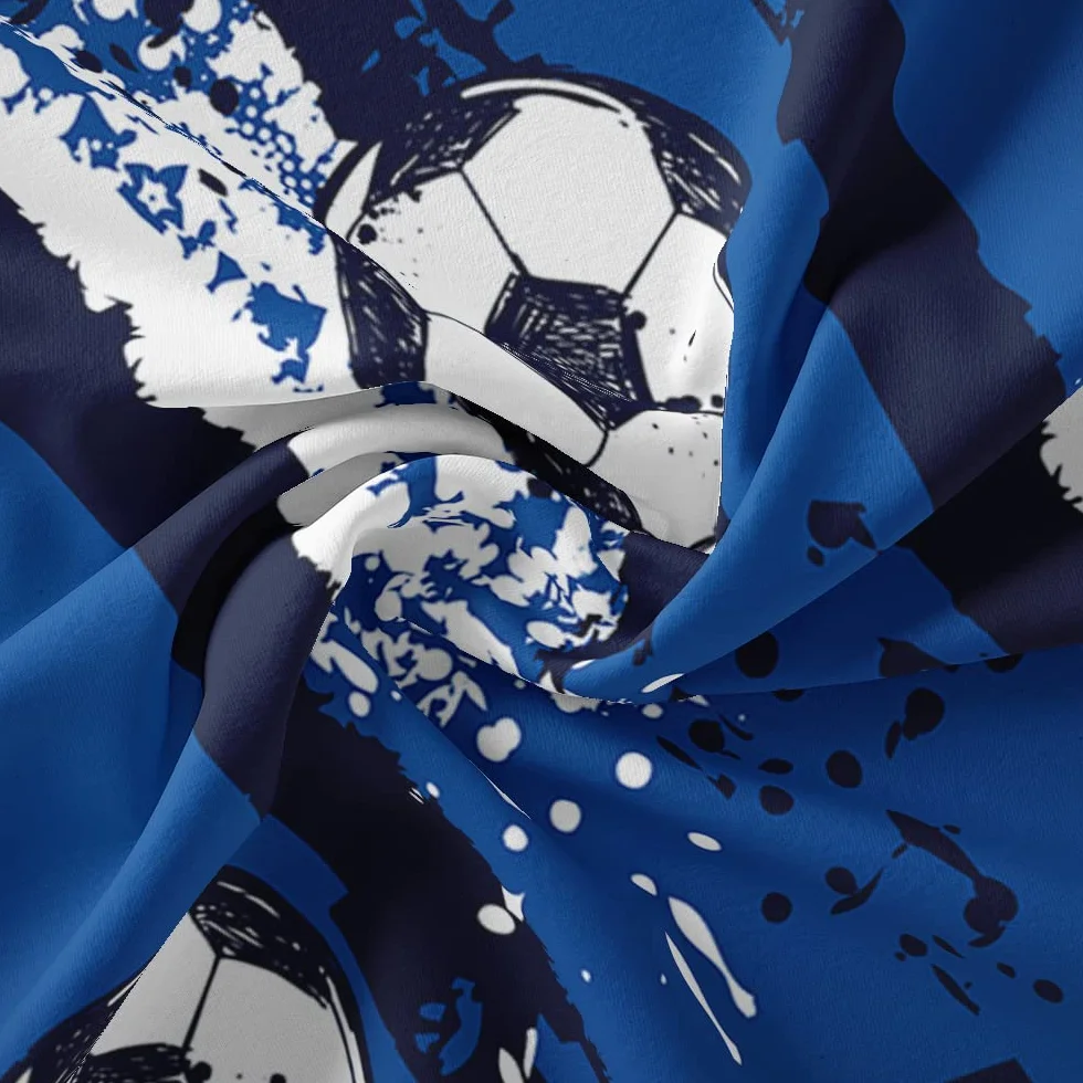 HOSIMA Fußball Bettwäsche 155x220cm für Kinder, Jungen Teenager Sport Bettbezug-Set für Einzelbett, Moderne Bedruckte Bettbezüge mit Reißverschluss und 80x80cm Kissenbezug