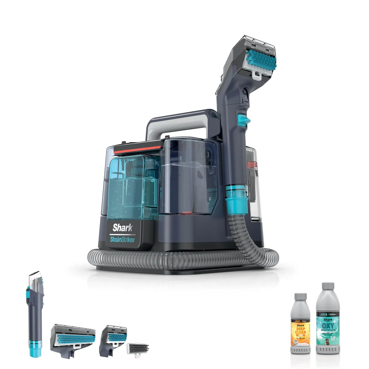 Shark StainStriker PX225BRN Tragbarer Teppich-, Polster- und Teppichreiniger, XL-Werkzeug und selbstreinigender Flecken- und Geruchsentferner, perfekt für den Autoinnenraum, 3 Reinigungswerkzeuge und