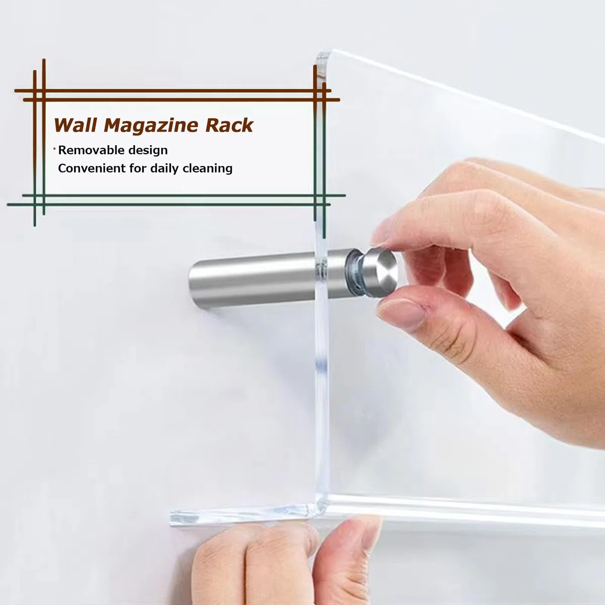 2Pack - acryl zeitschriftenhalter Wand Modern Hängend Bücherregale, Broschürenhalter zeitungshalter Wand Schallplattenregal Display Regal,Schweberegale Für Schlafzimmer, Wohnzimmer Büro (80cm)