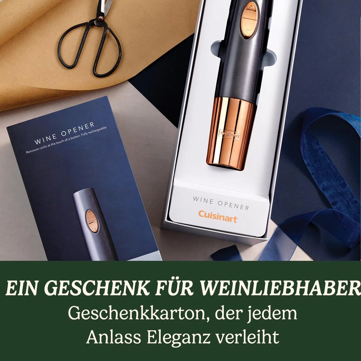 Cuisinart Wiederaufladbarer automatischer Weinöffner mit Vakuumversiegler | Flaschenöffner mit Korkenzieher | bis zu 80 Flaschen | Integrierter Folienschneider | Geschenk für Weinliebhaber | Schwarz