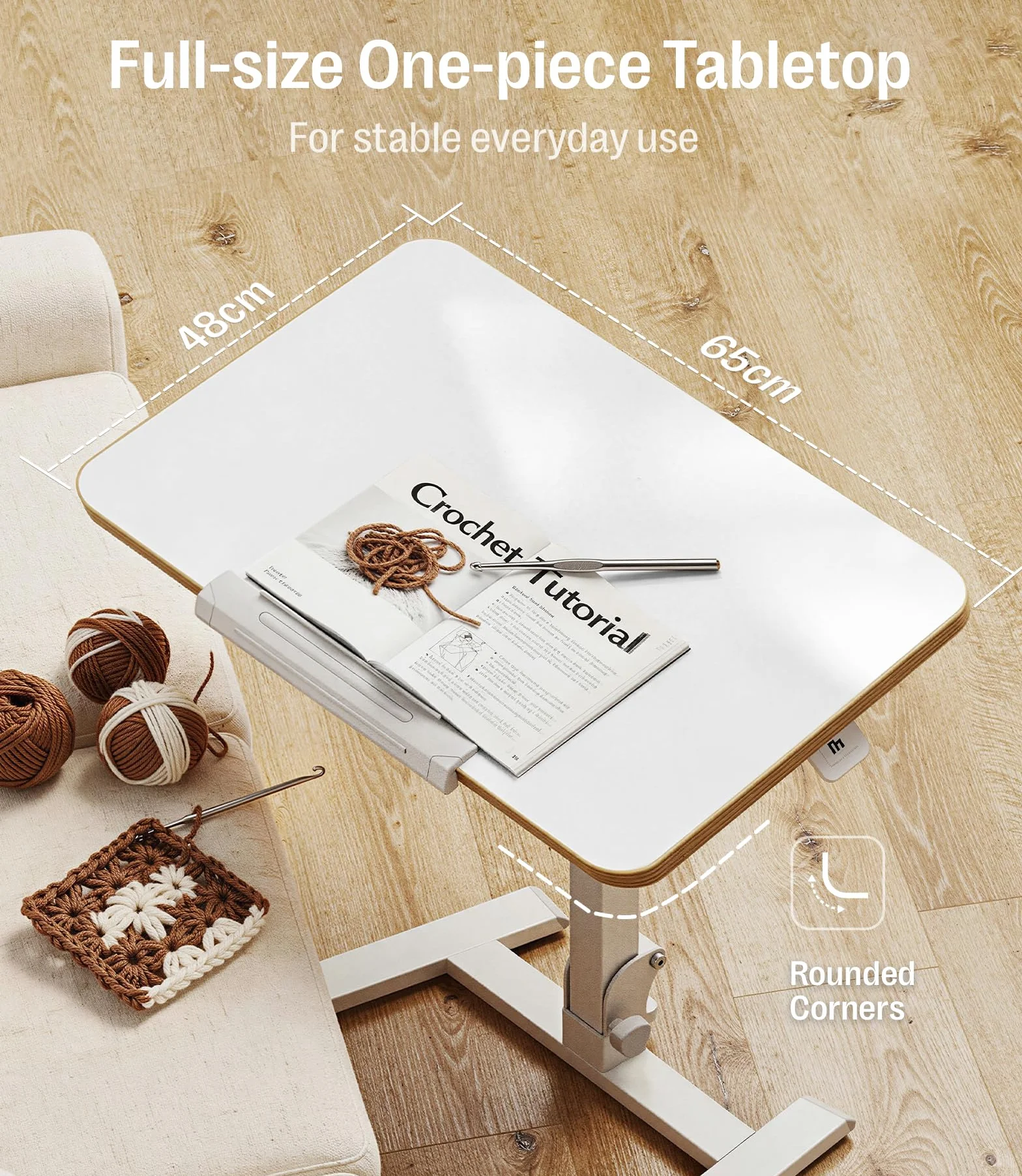 MAIDeSITe Klappbarer Laptoptisch Höhenverstellbar,Mobiler Stehtisch mit Rollen,Stehpult Montagefrei,Mobiler Schreibtisch für Homeoffice Büro und Kleine Räume,65x48cm-Fit Go