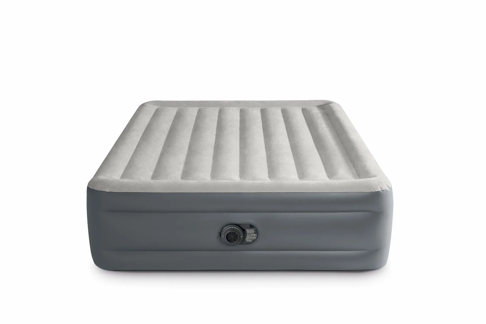 INTEX Queen Essential Rest Lufbett für 2 Personen (152×203×46 cm) max. 272 KG– mit integrierter Elektropumpe – Gästebett aufblasbares Bett Camping Matratze mit Fiber-Tech-Technologie (64126ND)