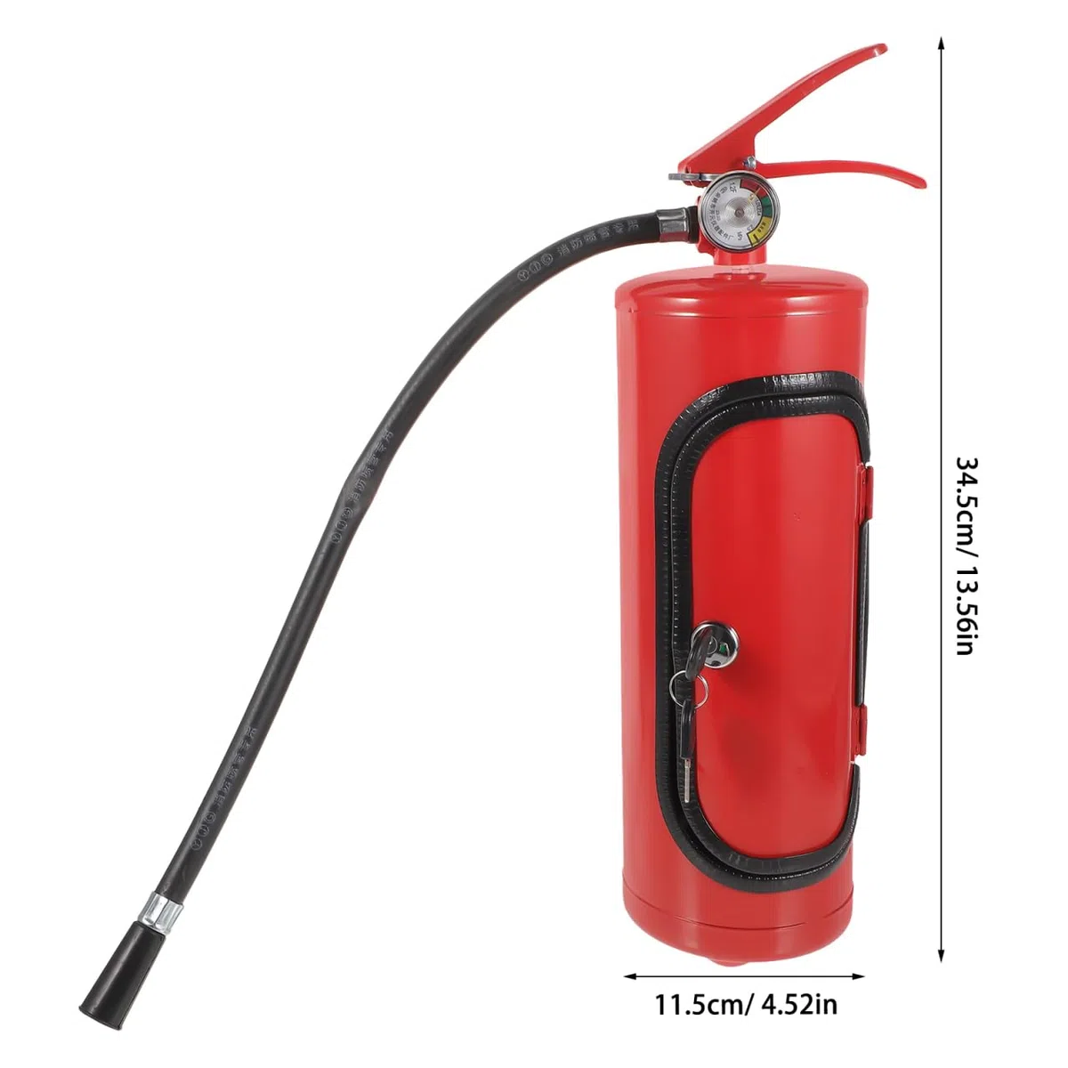ibasenice Minibar Feuerlöscher Optik, Kreative Bar Geschenkidee für Feuerwehrmänner, Rote Metall Weinkiste & Getränke Regal für Zuhause und Party (30x12cm)