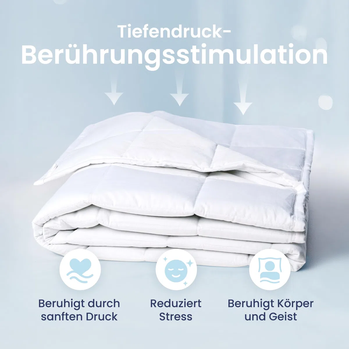 Anew Sleep Gewichtsdecke 140x220 cm 13 kg Schwere Decke Therapiedecke Erwachsene Atmungsaktive Bettdecke Stress Weiche Weighted Blanket