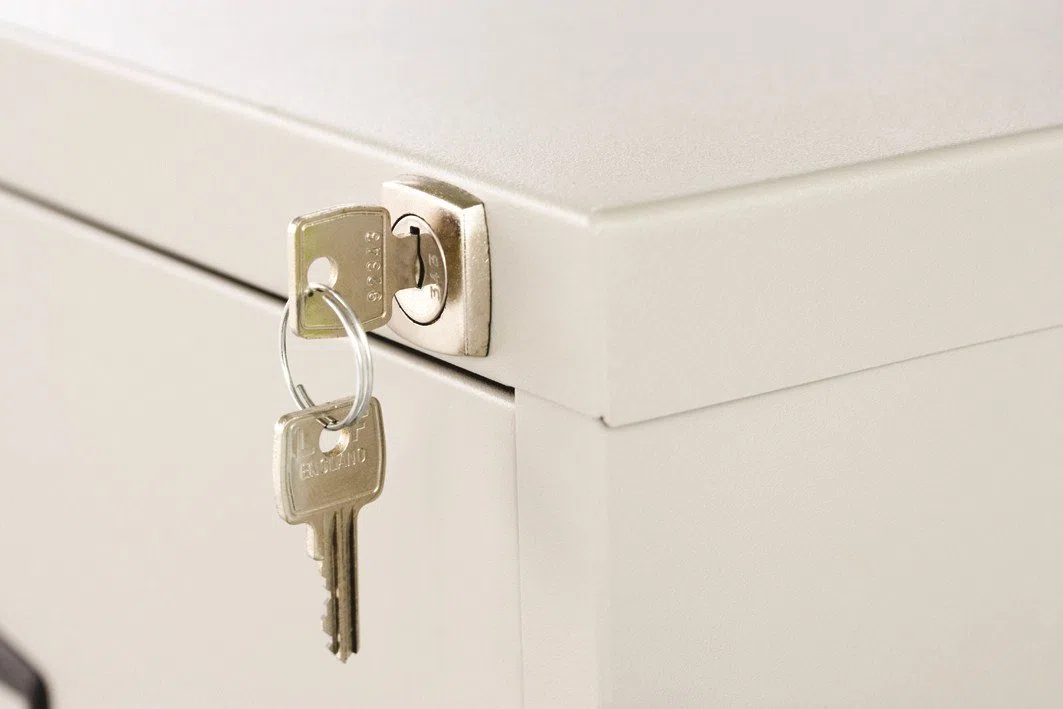 BISLEY Light Hängeregistraturschrank, einbahnig, DIN A4, 4 HR-Schubladen, 100 Prozent Schubladenauszug, Metall, 645 Lichtgrau, 62.2 x 41.3 x 132.1 cm