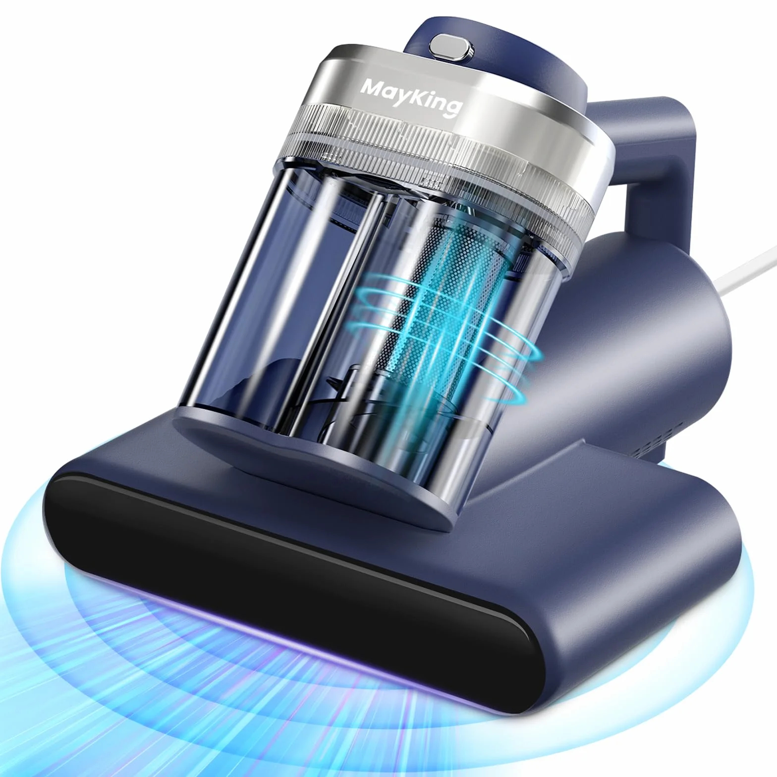 Milbensauger mit UV Licht, Matratzensauger mit 16kPa, 99,9% Allergen-Entfernung, HEPA & 65℃ Heißluft, Ultraschall, Aromatherapie, Dual-Cup Design Matratzenreiniger für Bett/Sofa/Teppich/Allergiker