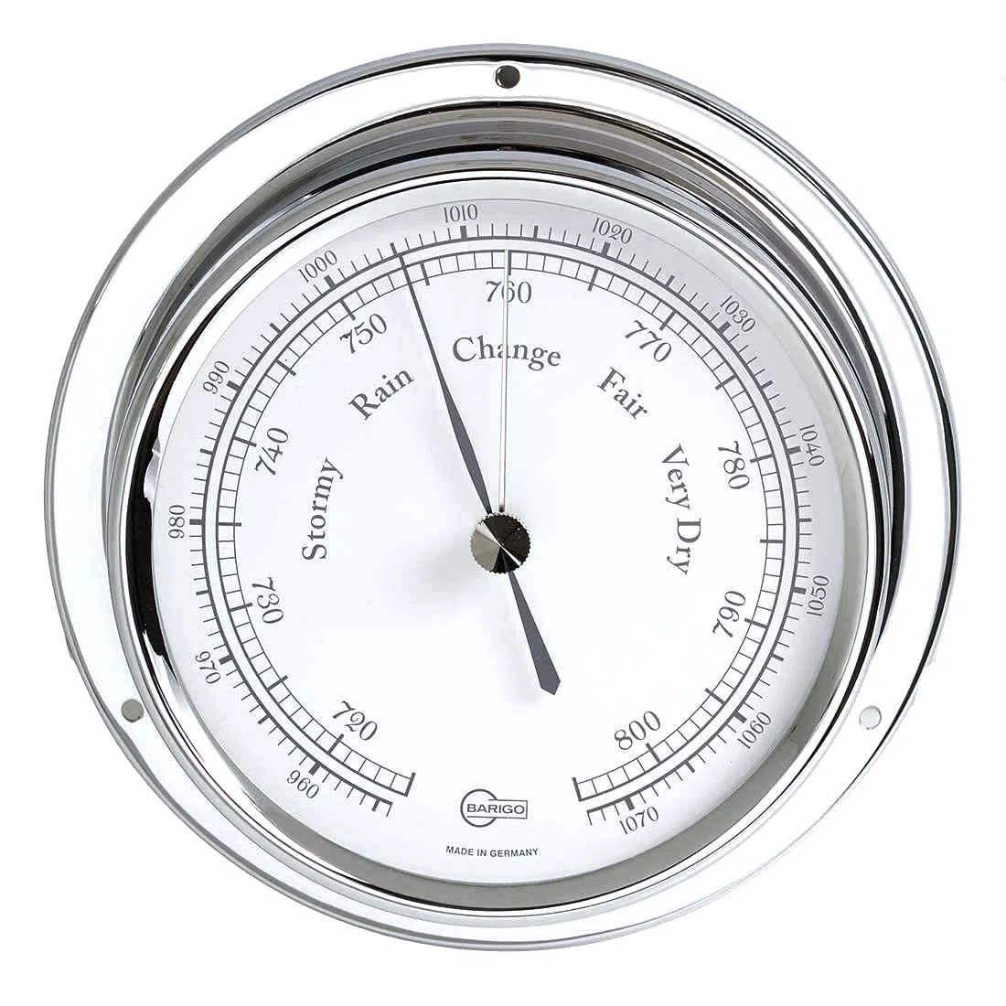 Barigo Regatta Schiffsbarometer Chrom 120mm x 40 mm