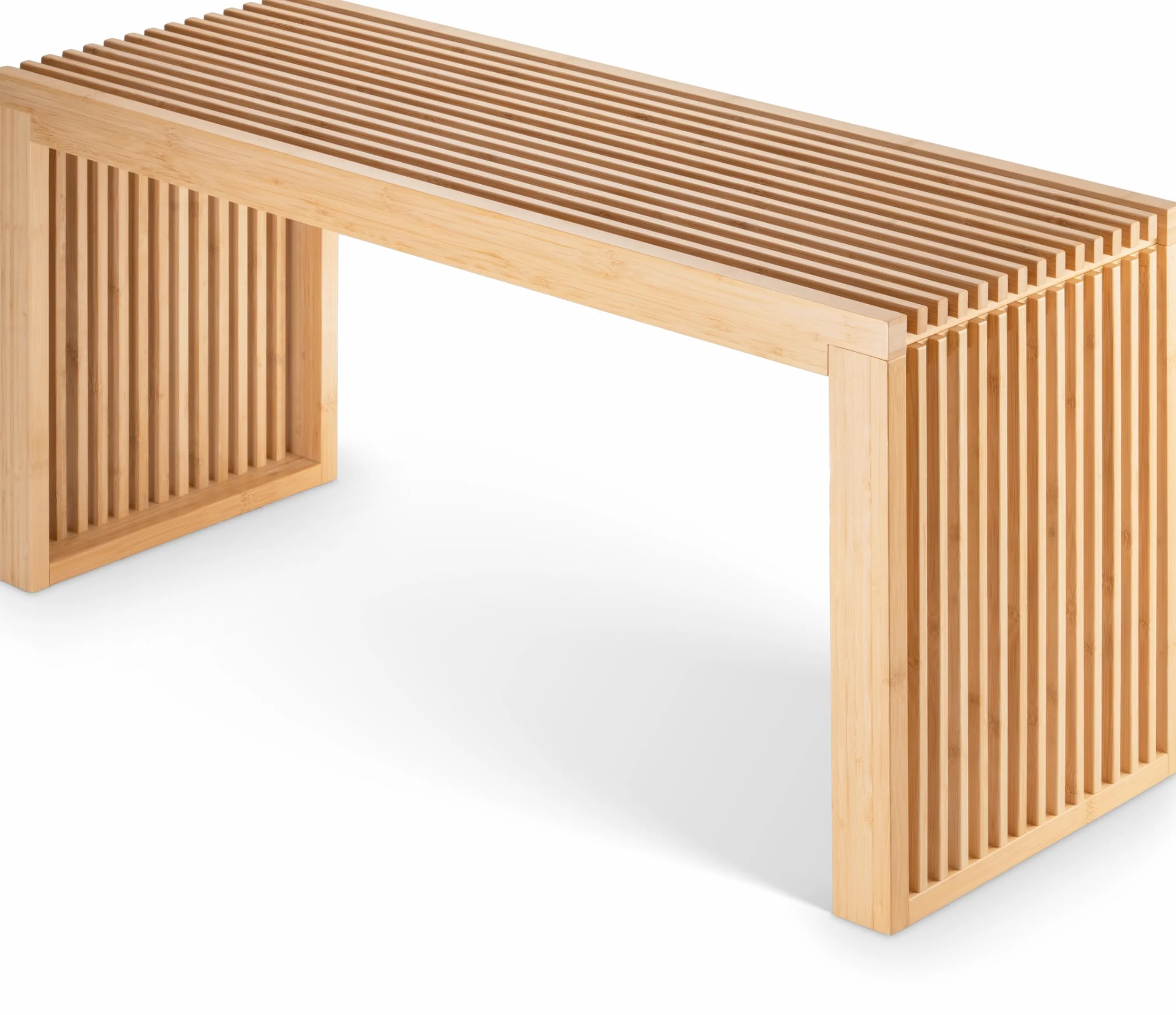 Sitzbank aus Bambus – Stilvolle Holzbank für Flur, Küche & Esszimmer | Flurbank ohne Lehne 90x33x43cm | Holzbank Indoor als Esstisch Bank, Küchenbank & Deko Bank | bis zu 250 kg belastbar