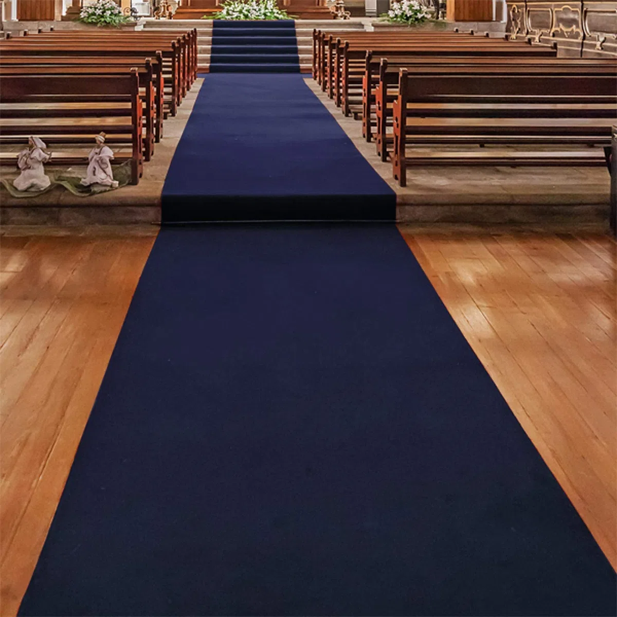 Floordirekt Gangläufer 100 x 1000 cm, Blau 621 - Hochzeitsläufer - Hochzeitsteppich - Premium Teppichläufer - Messeteppich - VIP Eventteppich