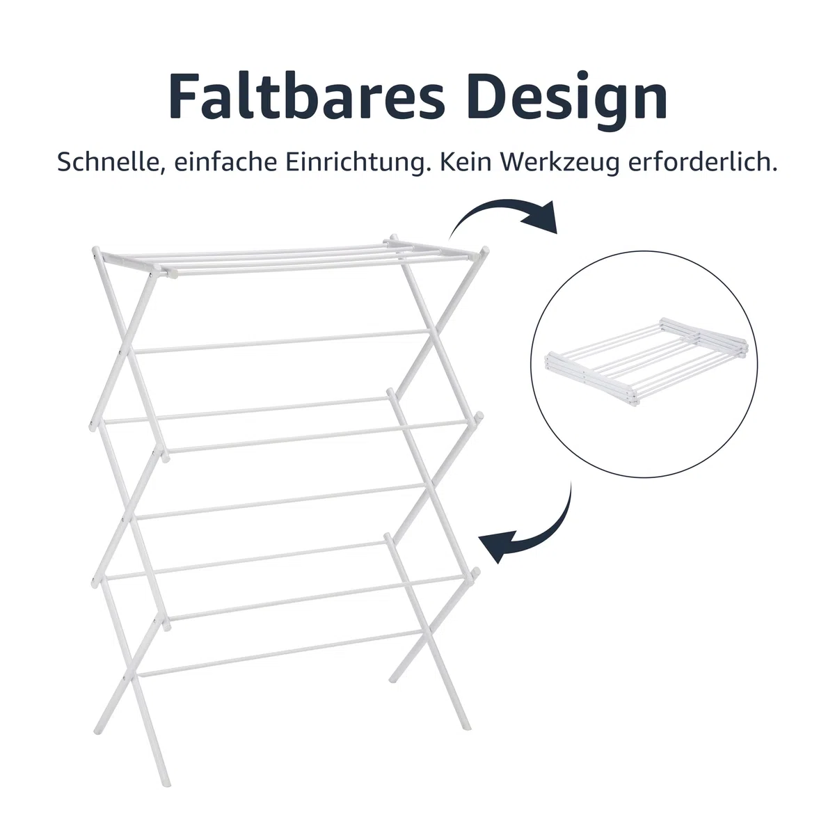 Amazon Basics Klappbarer Wäscheständer 14.5" D x 29.5" W x 41.8" H Weiß