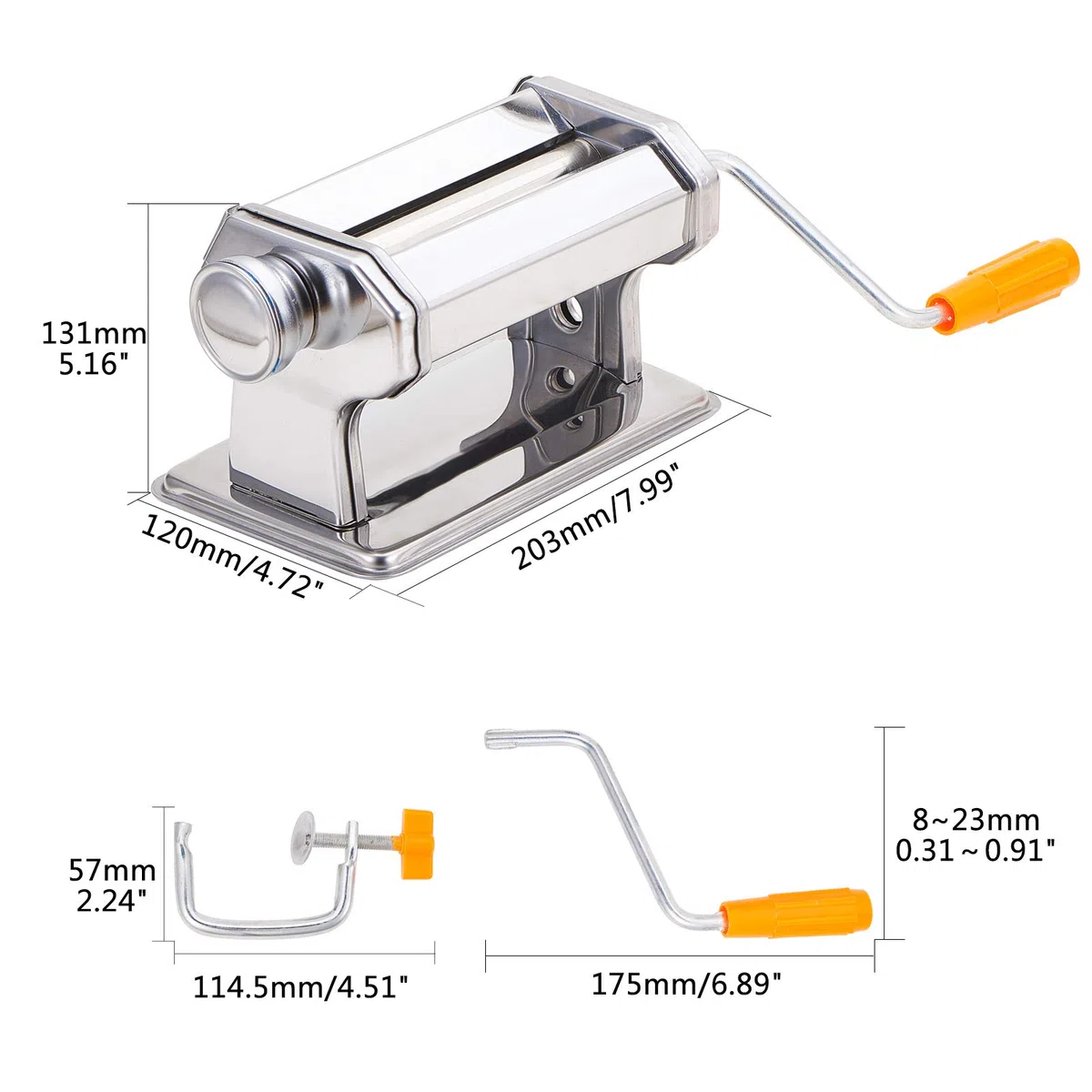 PH PandaHall Polymer Clay Press Tonpressmaschine, Handbetrieben | Handbetrieben, 6 Dickenoptionen, Zum Abflachen und Glätten, Tischklemme enthalten