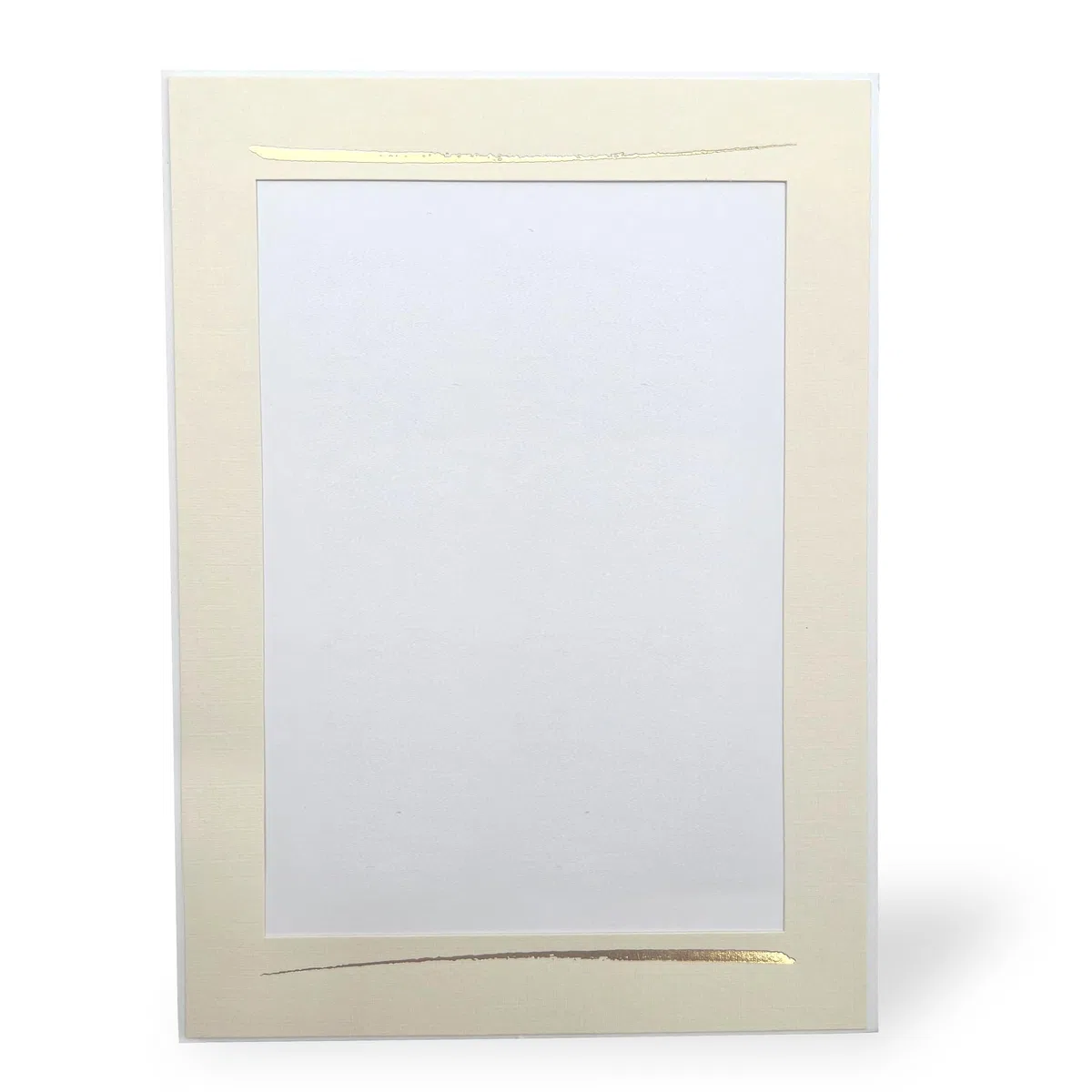 100 Stück Endlosleporello für Bilder 13x18 cm (Hochformat) Leinen beige "Pinselstrich Goldprägung", nach Bedarf teilbar, für Hochzeit, Jubiläum, Geburtstag, goldene Hochzeit