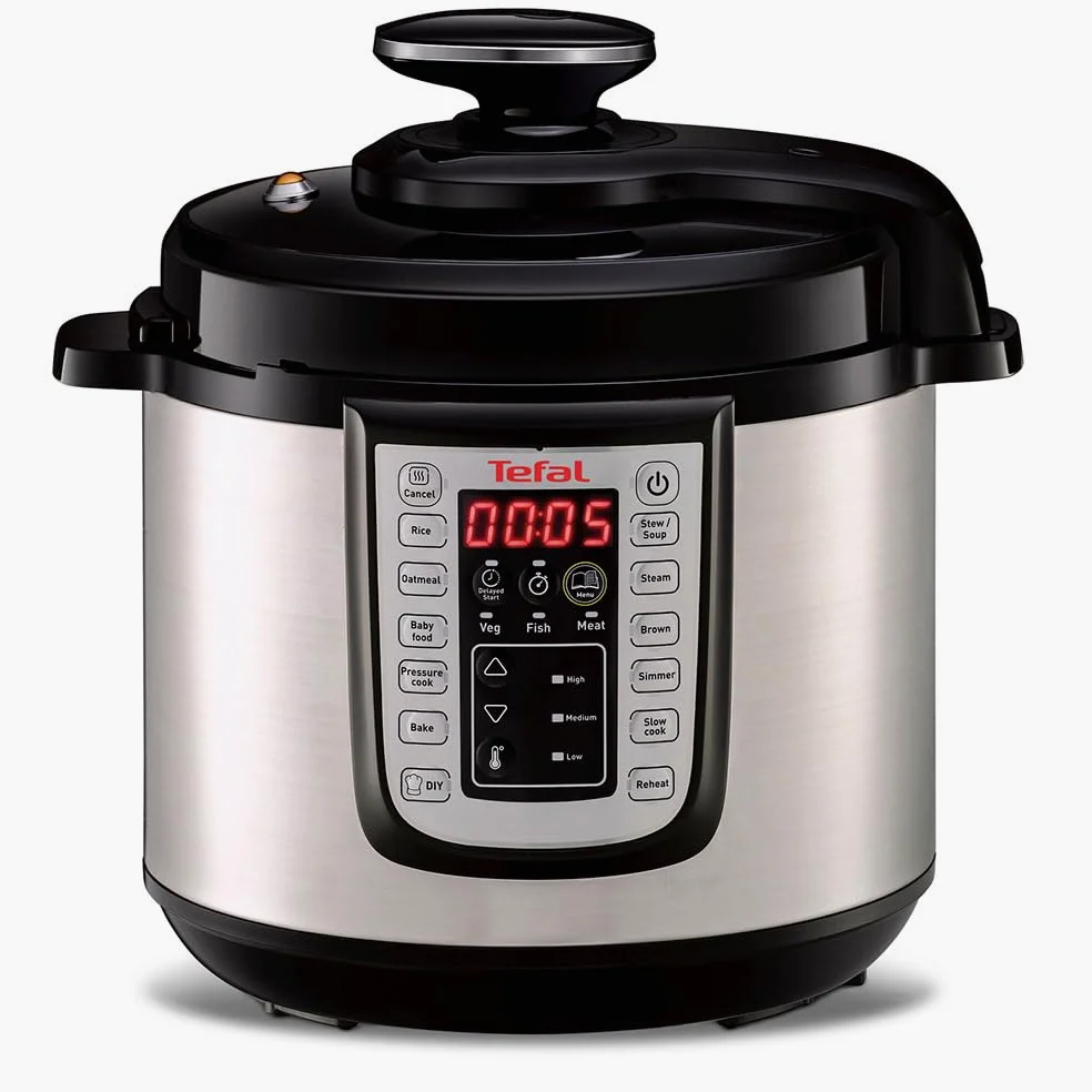 Tefal Fast & Delicious Multicooker Elektrischer Schnellkochtopf, 1.200 W, 25 automatische Programme, manueller Modus, inkl. Rezept, Dampfgarer, 6 l