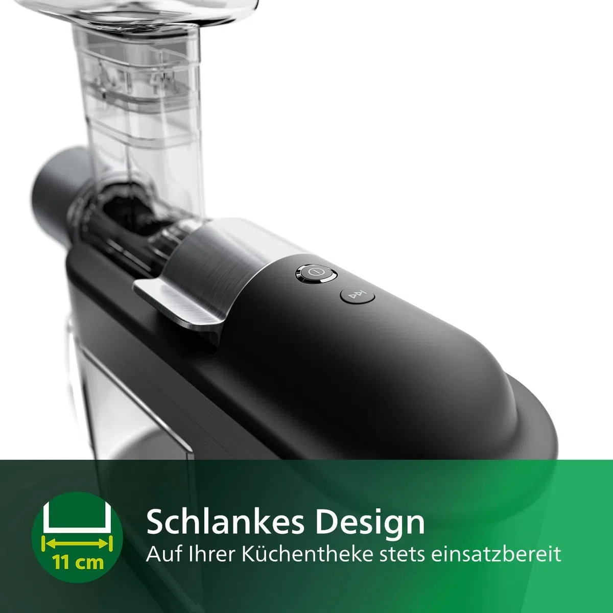 Philips Saftpresse – 200W, 1L, NutriU-Rezepte-App, große Einfüllöffnung, Quick Clean (HR1949/20)